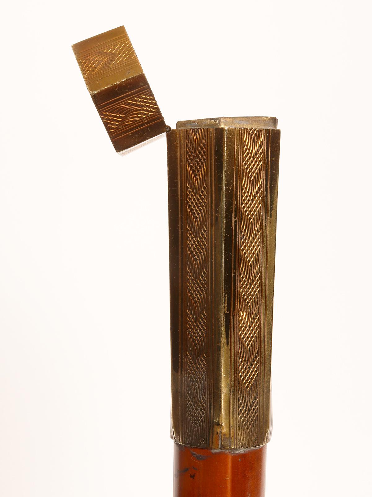 System walking stick, matches candle holder, France 1900.  For Sale 1