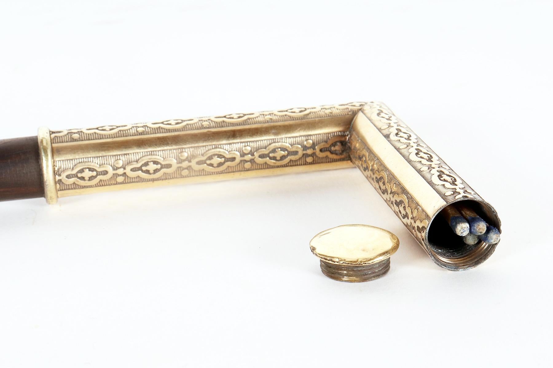 System walking stick, matches holder, Italy 1880. For Sale 4
