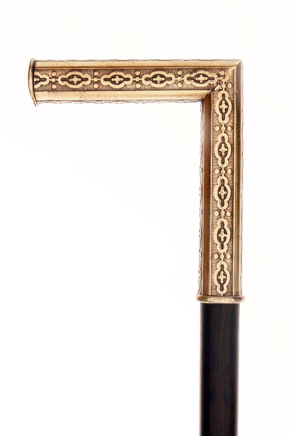 Italian System walking stick, matches holder, Italy 1880. For Sale