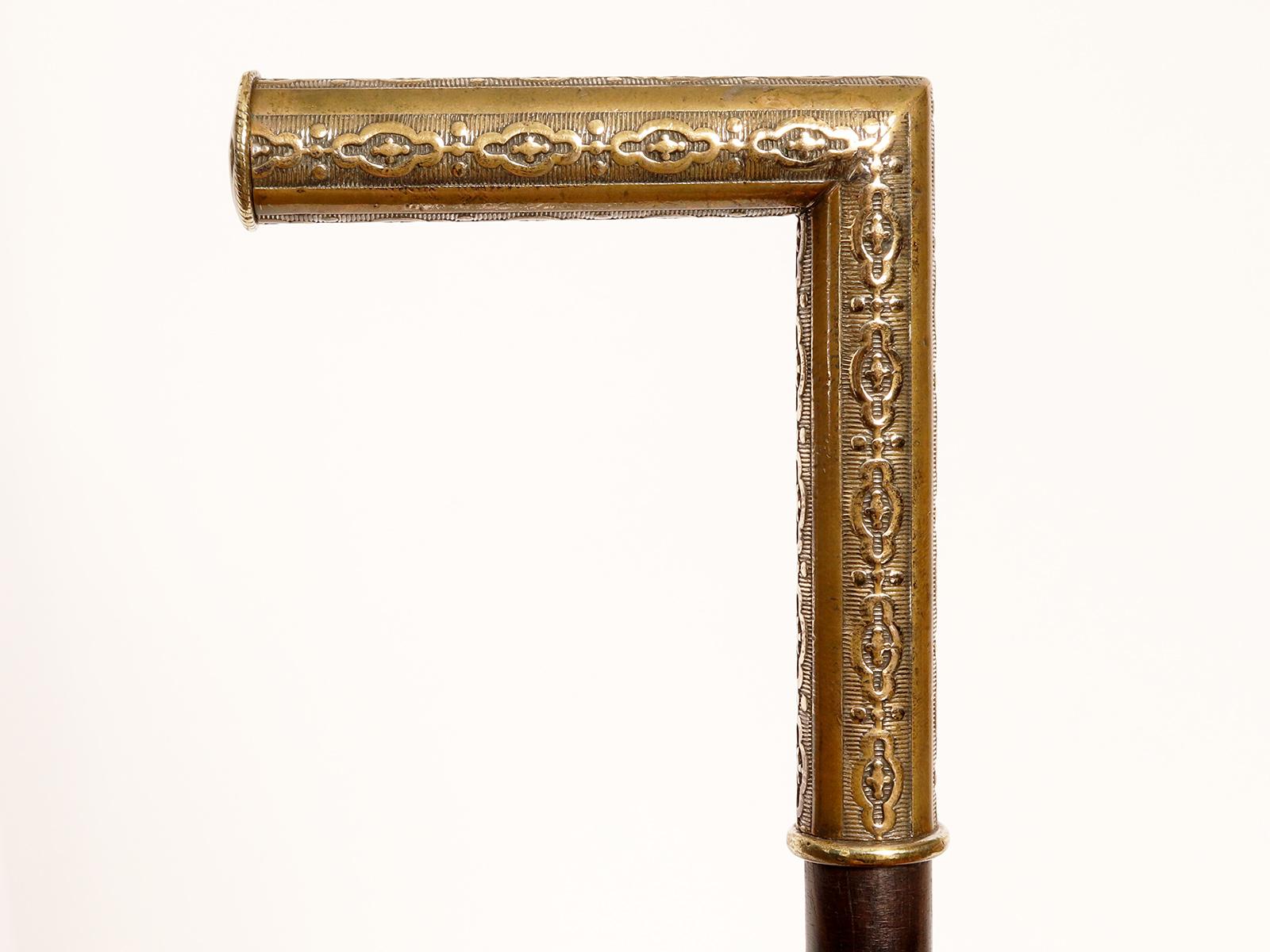 System walking stick, matches holder, Italy 1880.  In Good Condition For Sale In Milan, IT