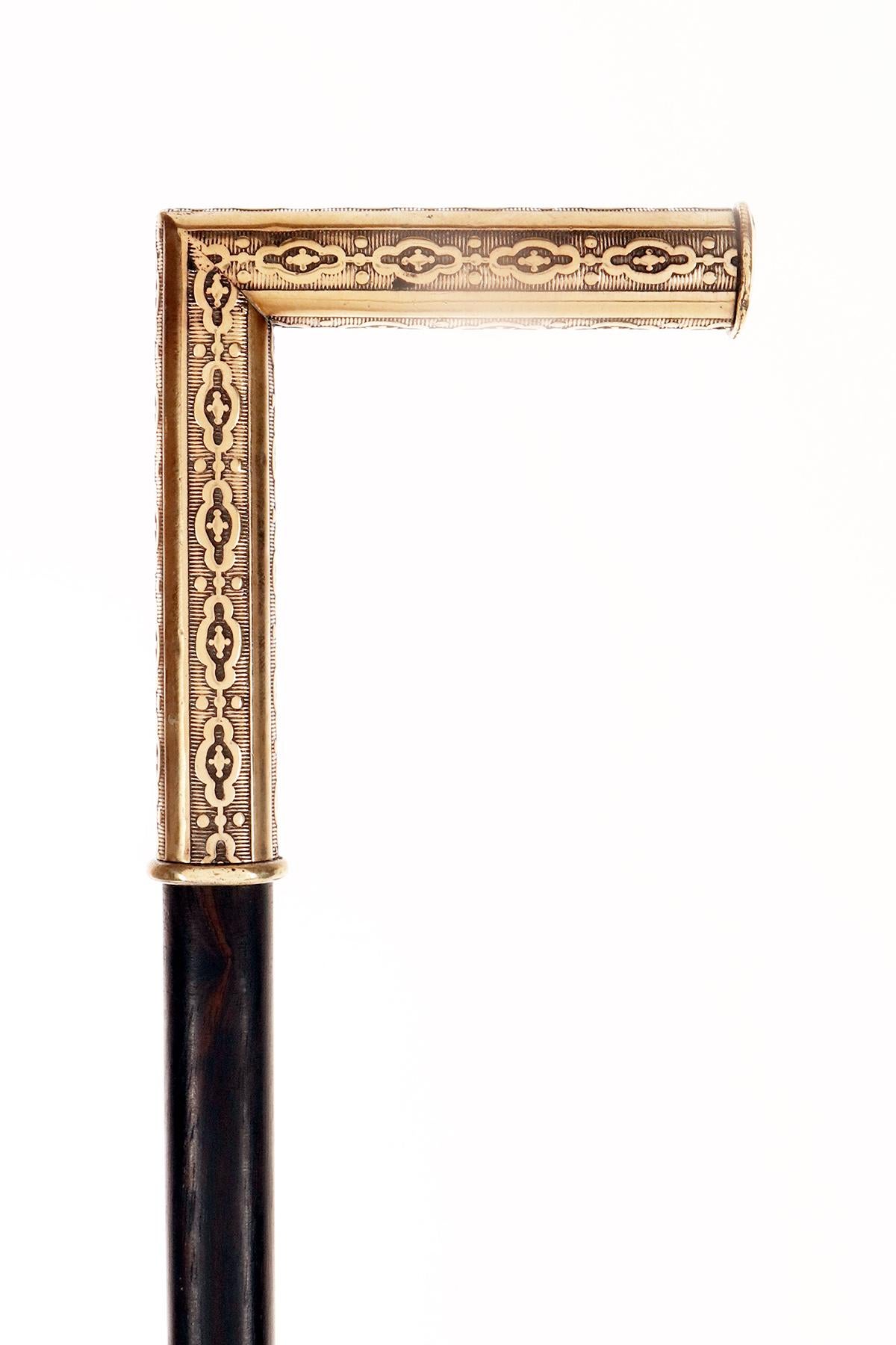 System walking stick, matches holder, Italy 1880. In Good Condition For Sale In Milan, IT