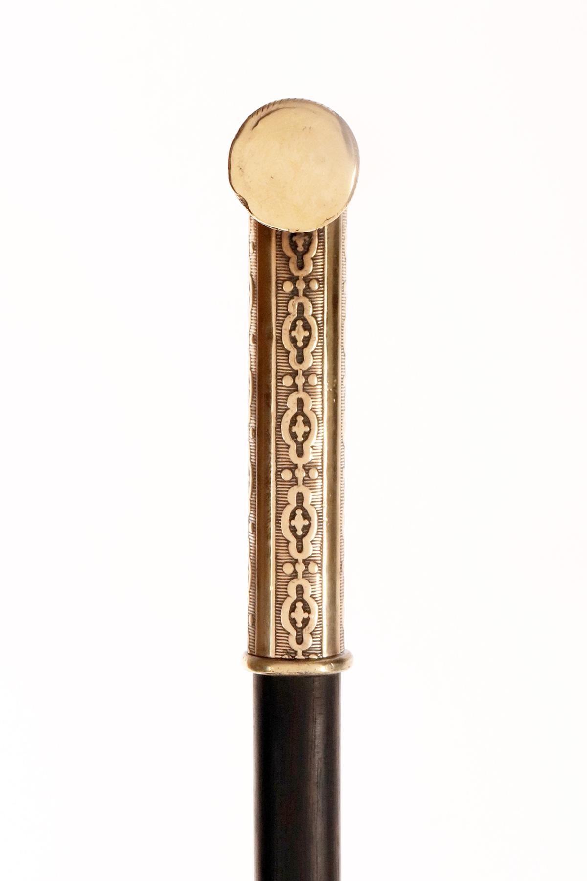 19th Century System walking stick, matches holder, Italy 1880. For Sale