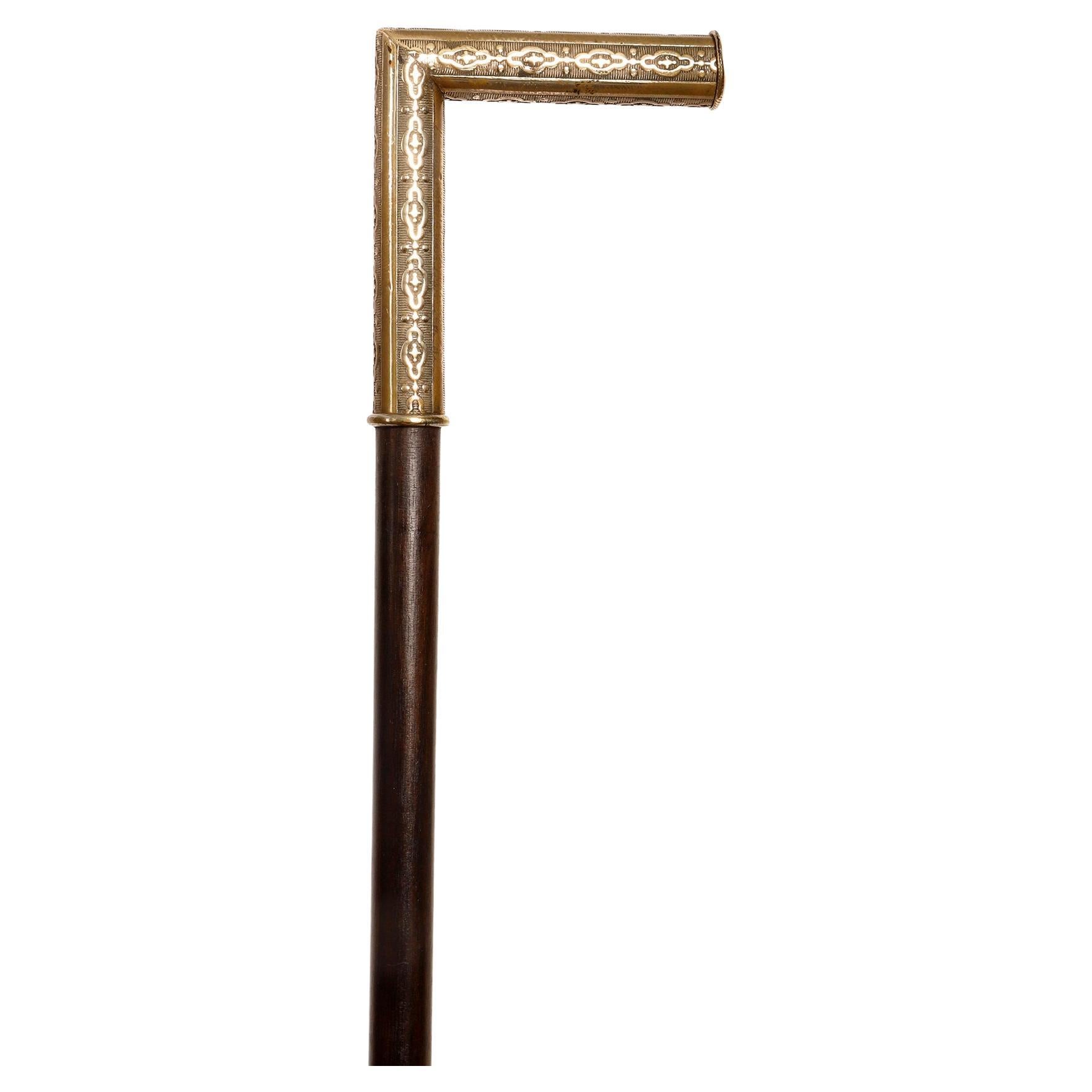 System walking stick, matches holder, Italy 1880.  For Sale