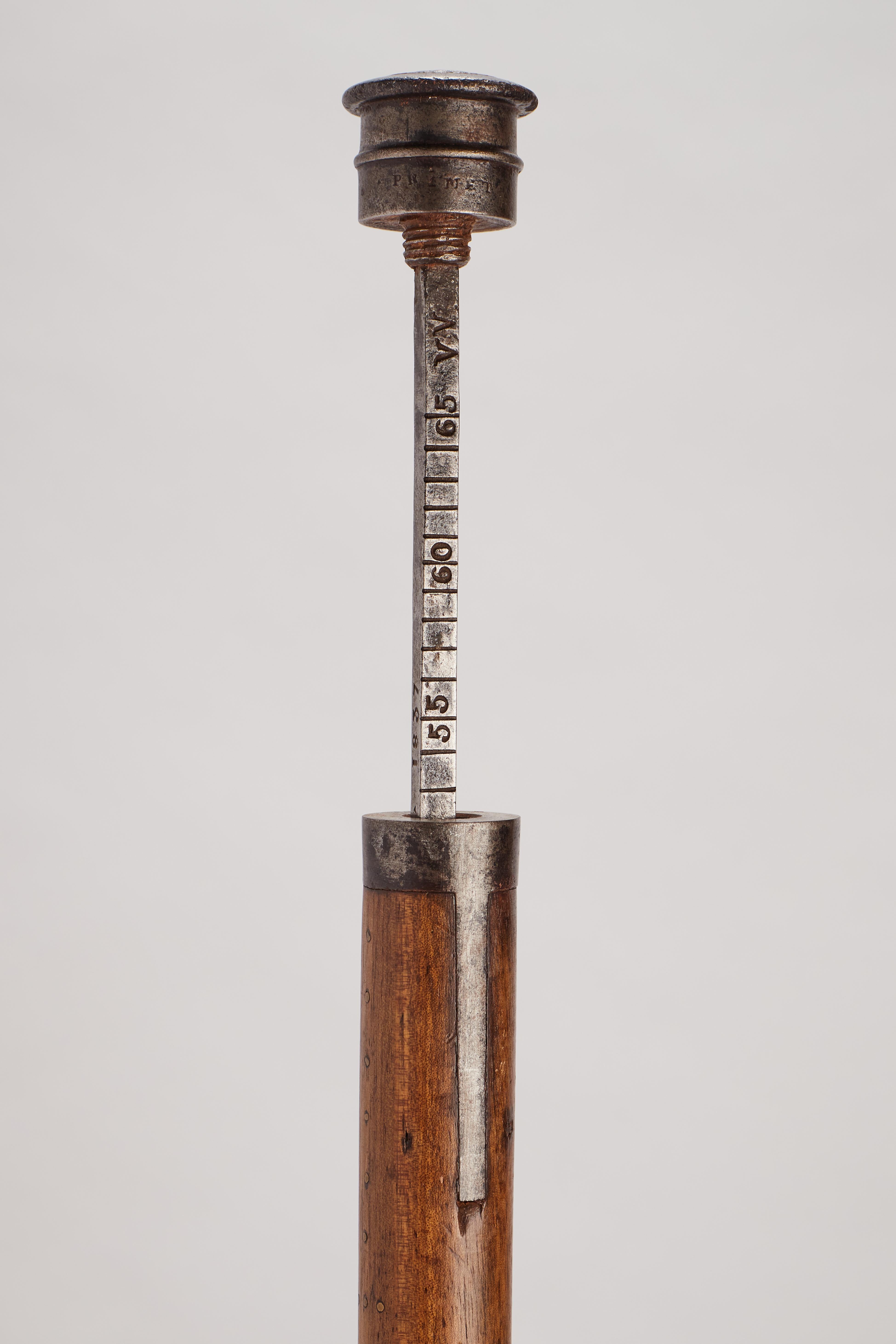 System  walking stick with grain measuring the function, France 1820.  For Sale 7