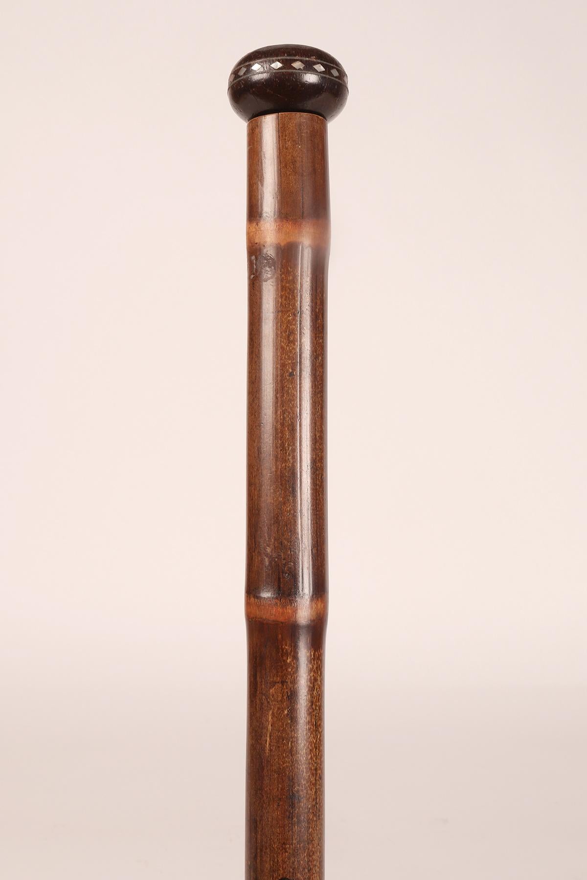 System walking stick with the function of a musical instrument. France 1890.  In Good Condition For Sale In Milan, IT