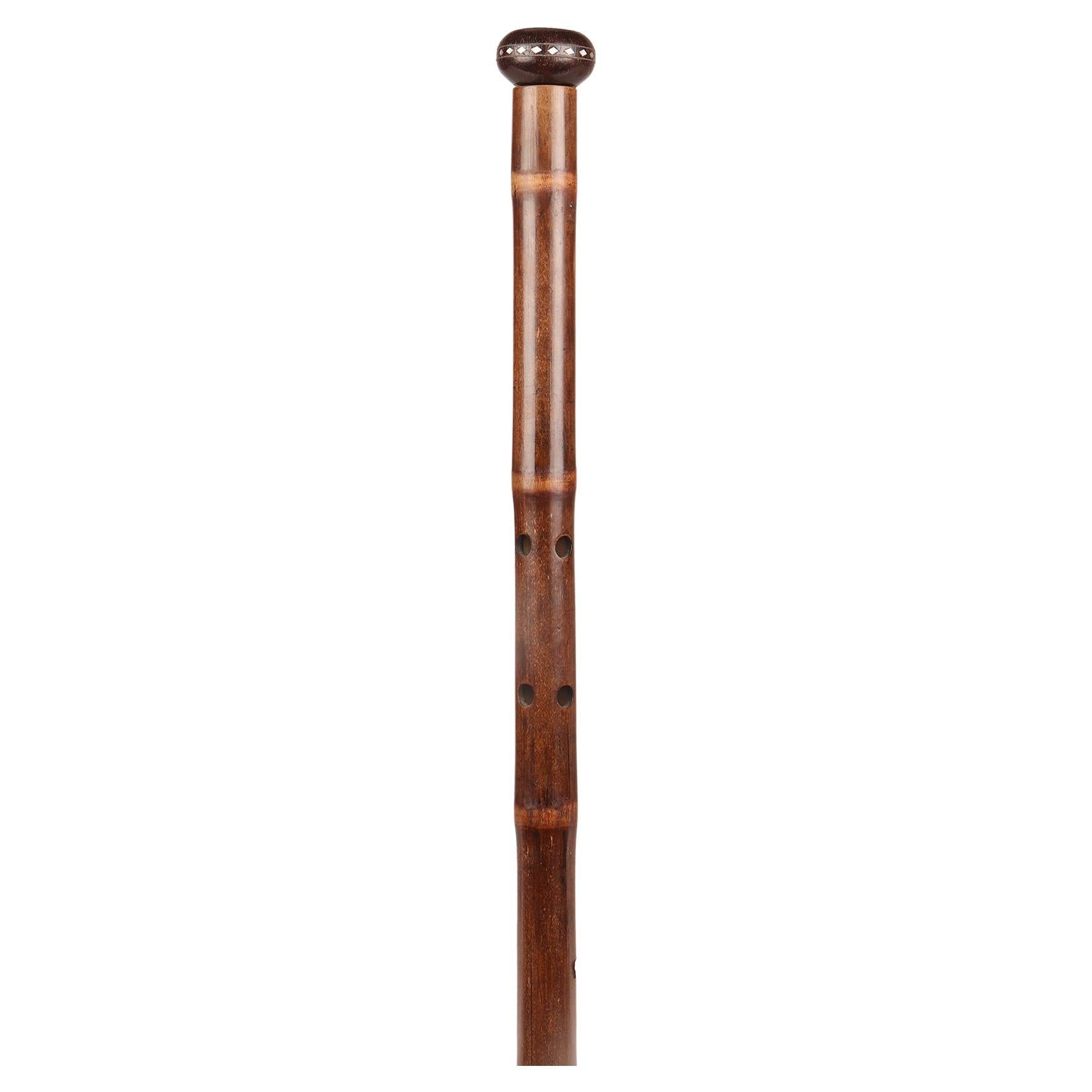 System walking stick with the function of a musical instrument. France 1890.  For Sale