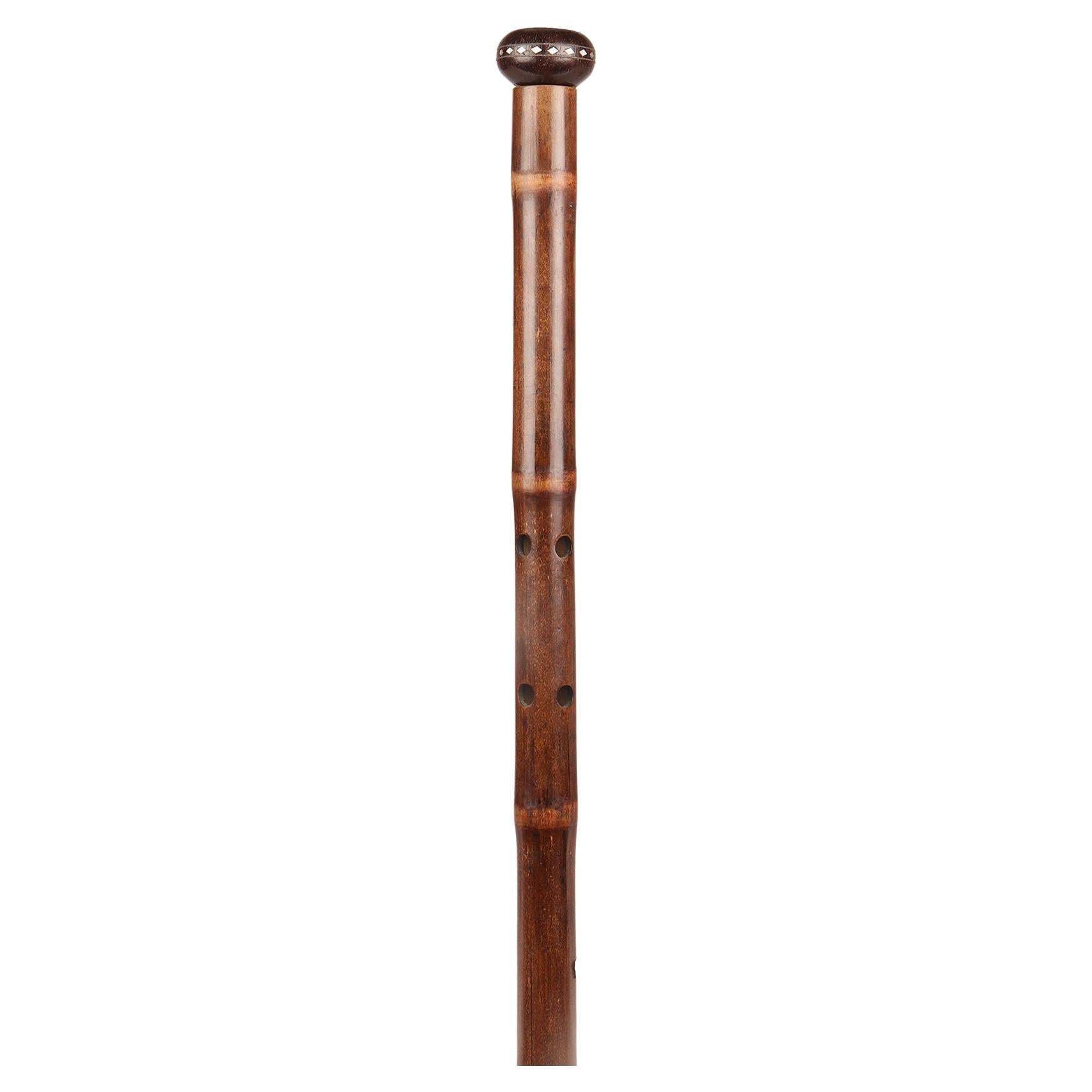 System walking stick with the function of a musical instrument. France 1890. 