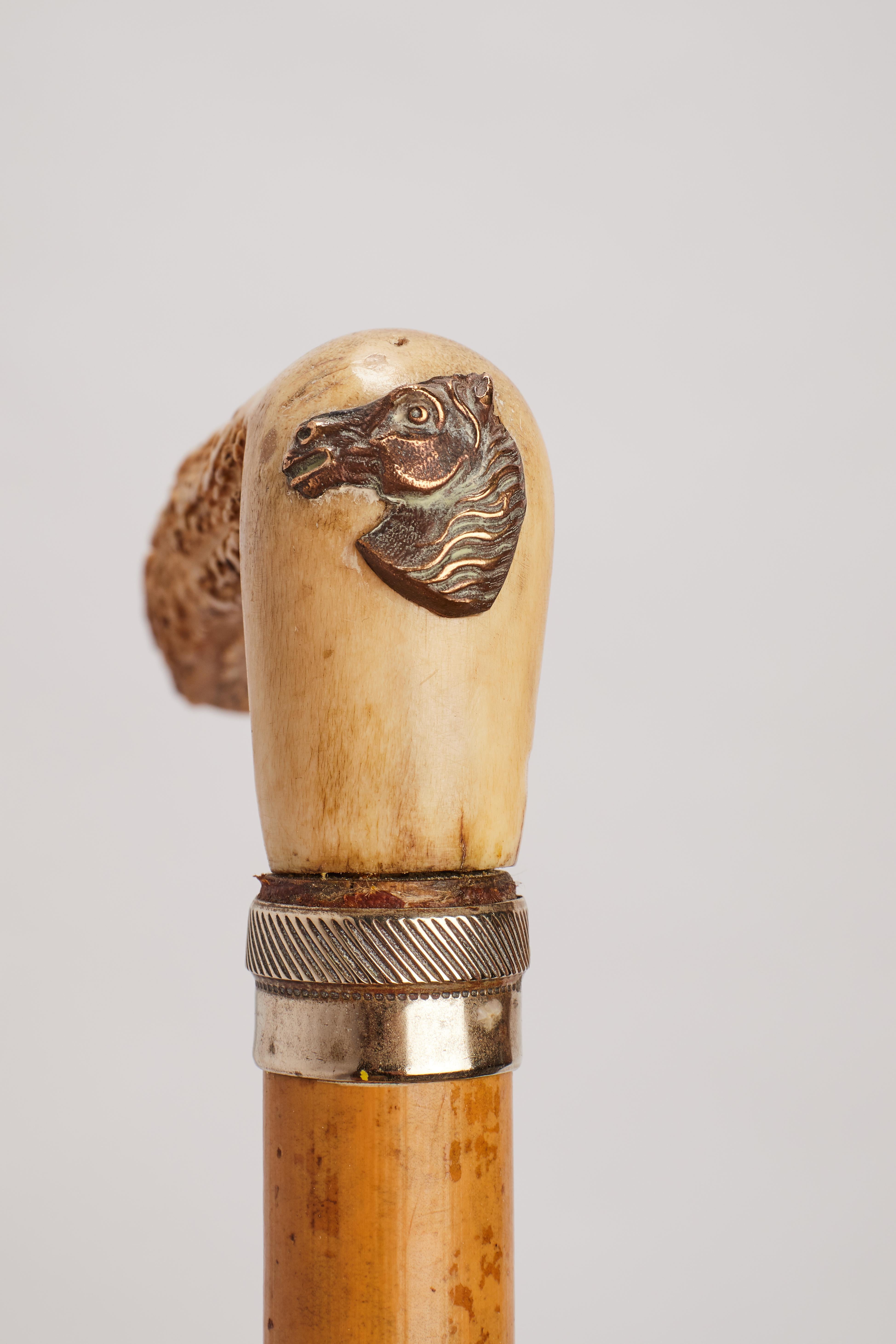 Copper System walking stick with the function of measuring device, France 1890. For Sale