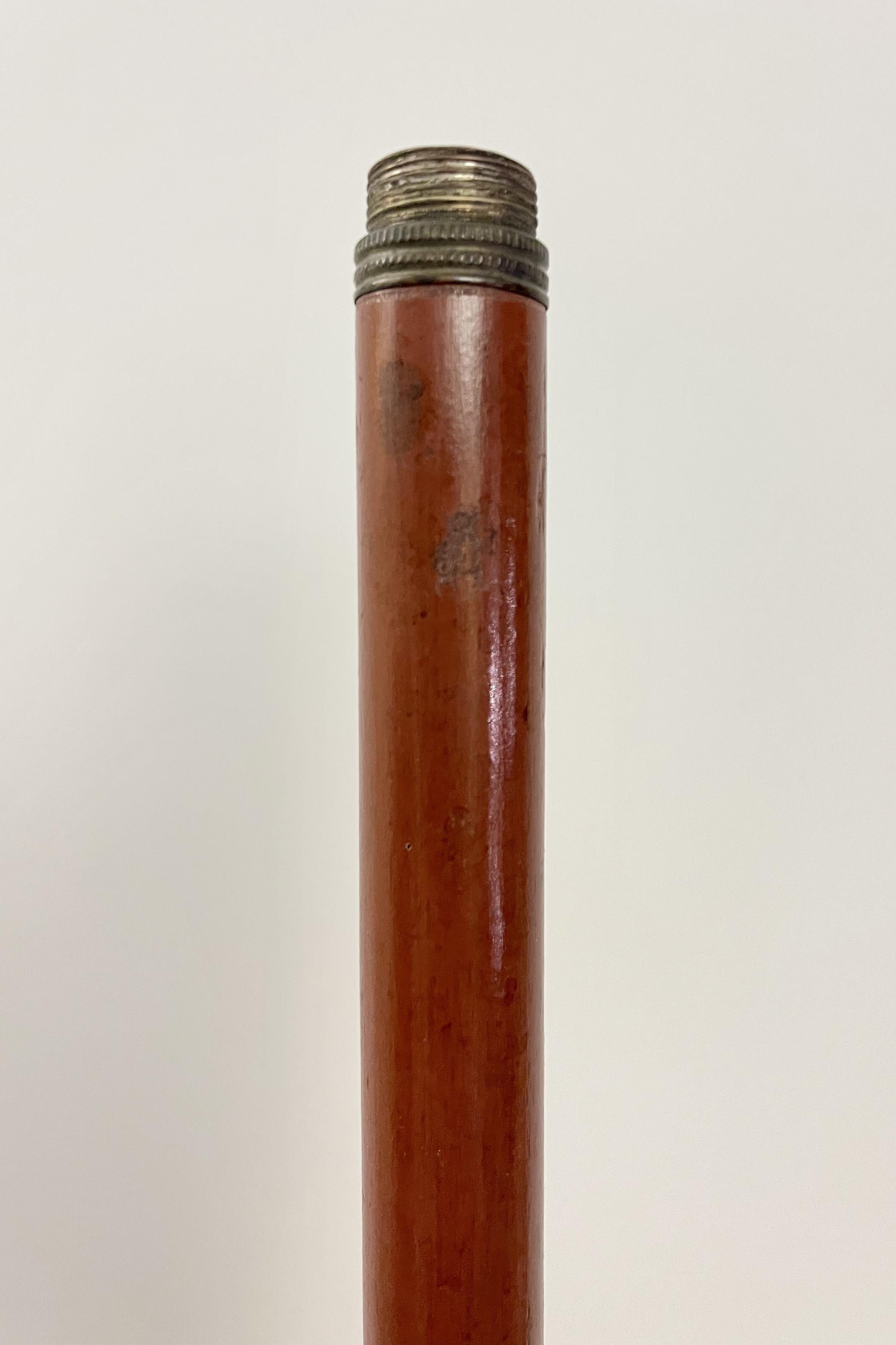 System walking stick with the function of smoking pipe, France 1900. For Sale 6