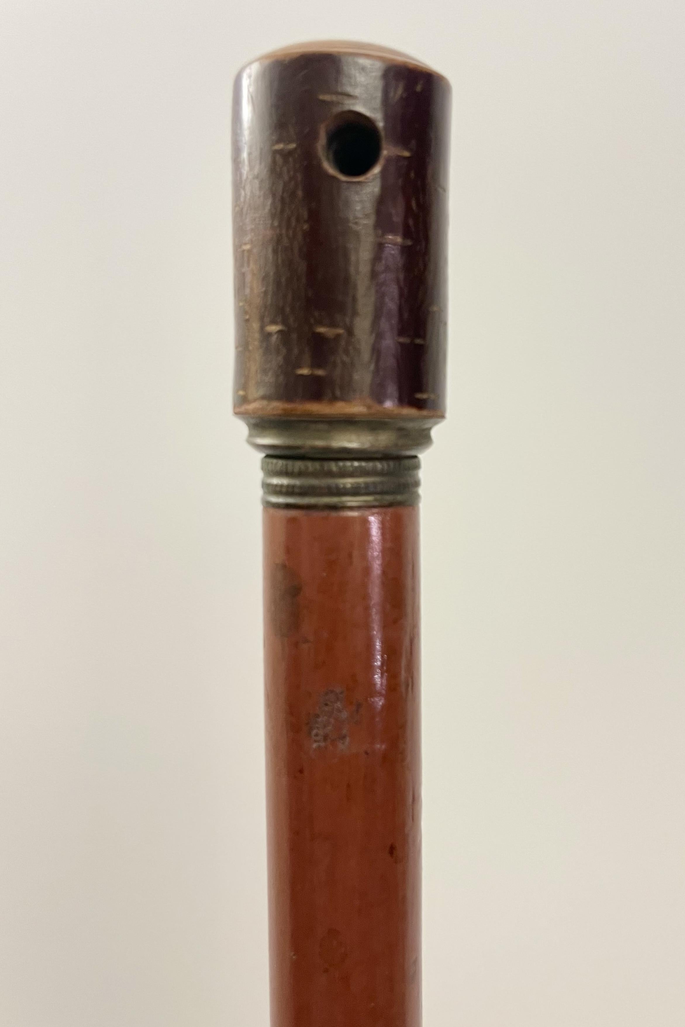 System walking stick with the function of smoking pipe, France 1900. For Sale 8