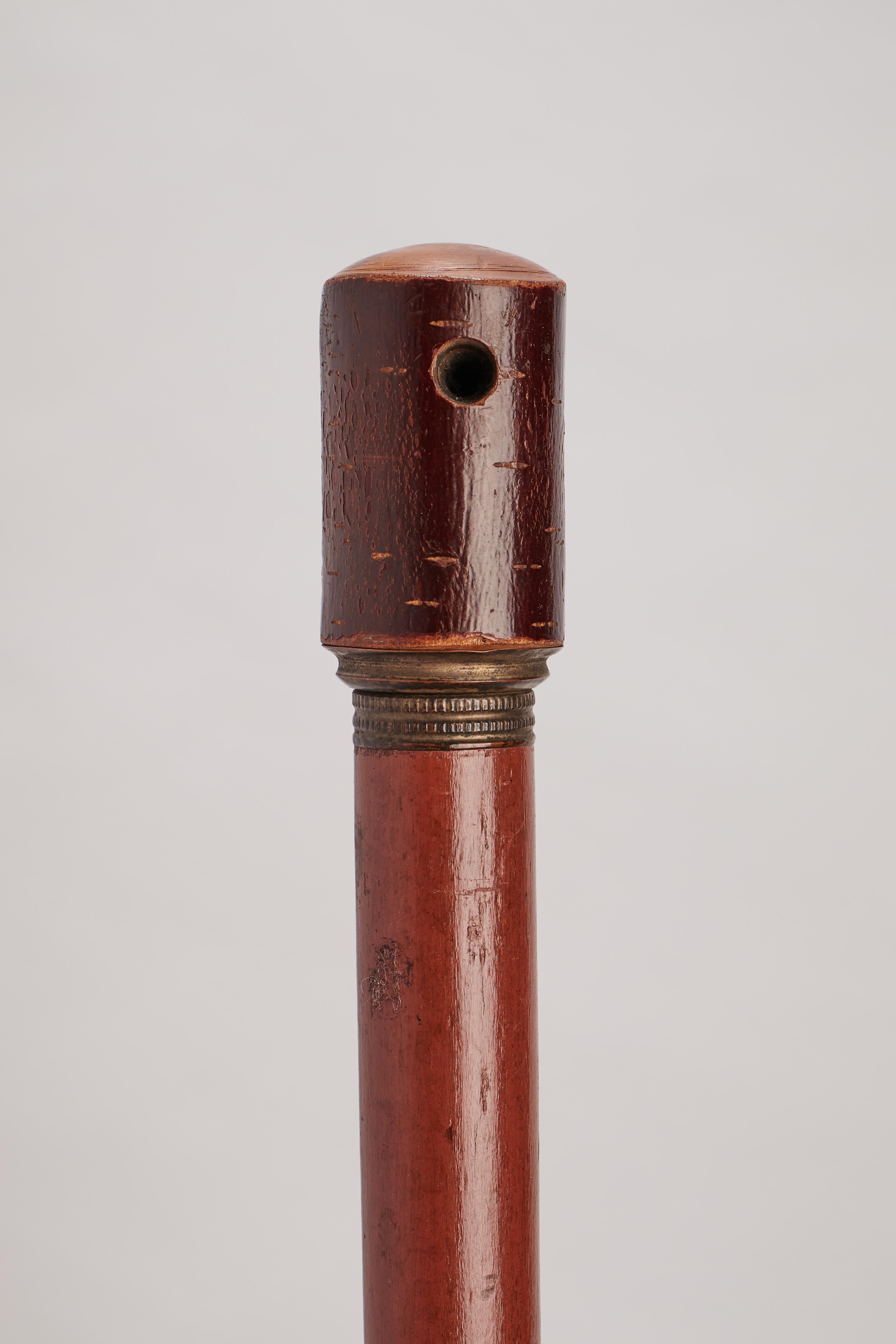 System walking stick with the function of smoking pipe, France 1900. In Good Condition For Sale In Milan, IT