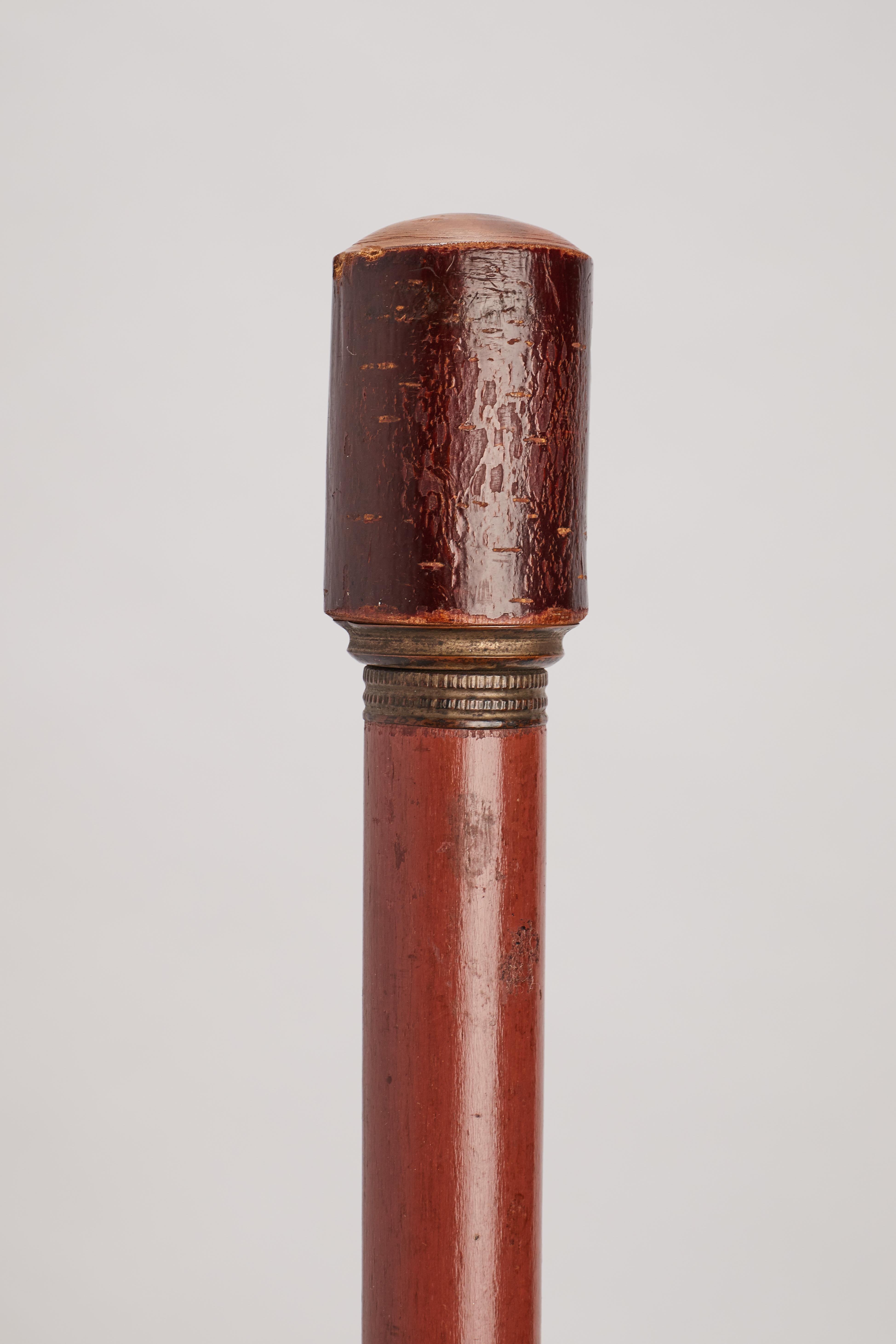 20th Century System walking stick with the function of smoking pipe, France 1900. For Sale