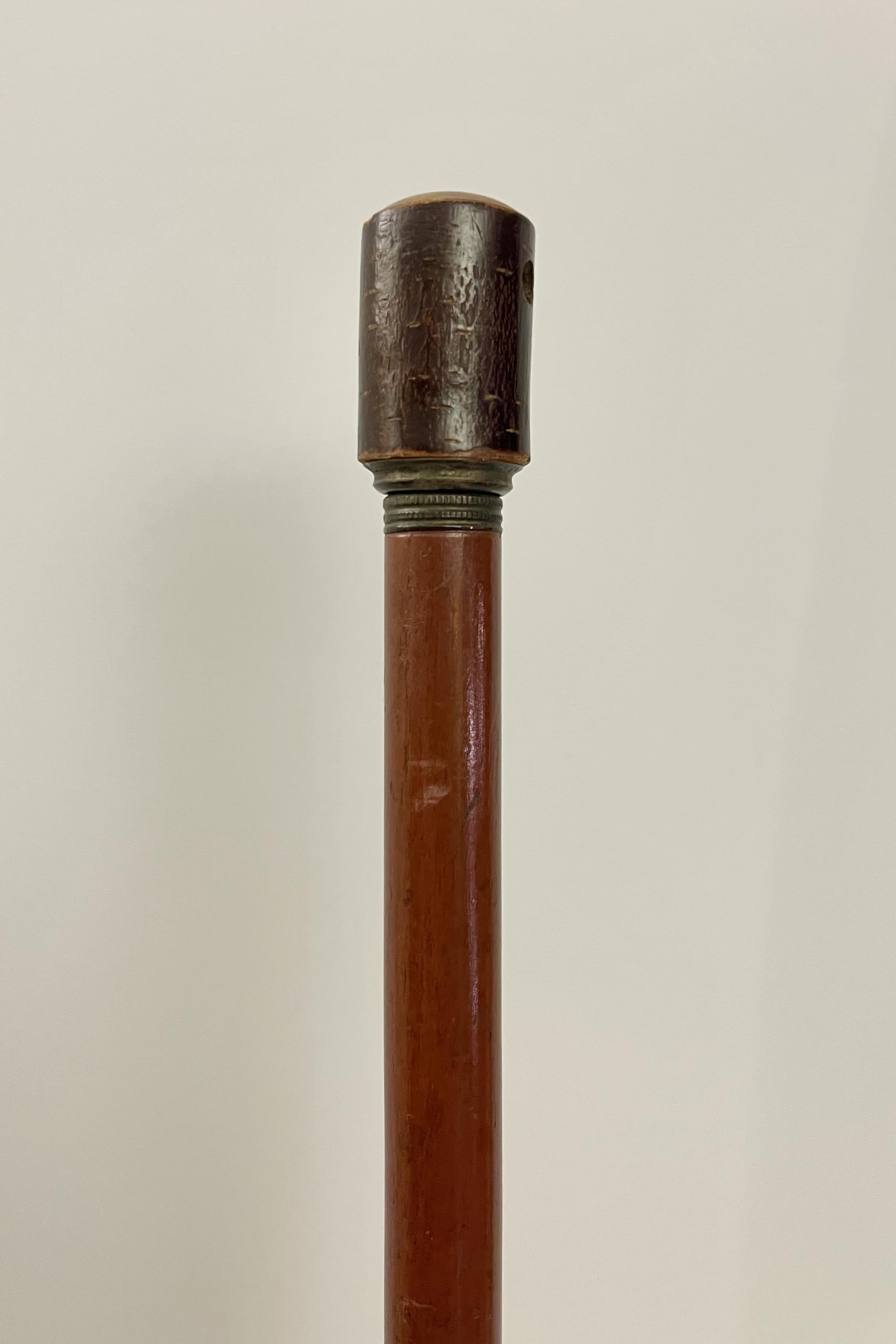 System walking stick with the function of smoking pipe, France 1900. For Sale 2
