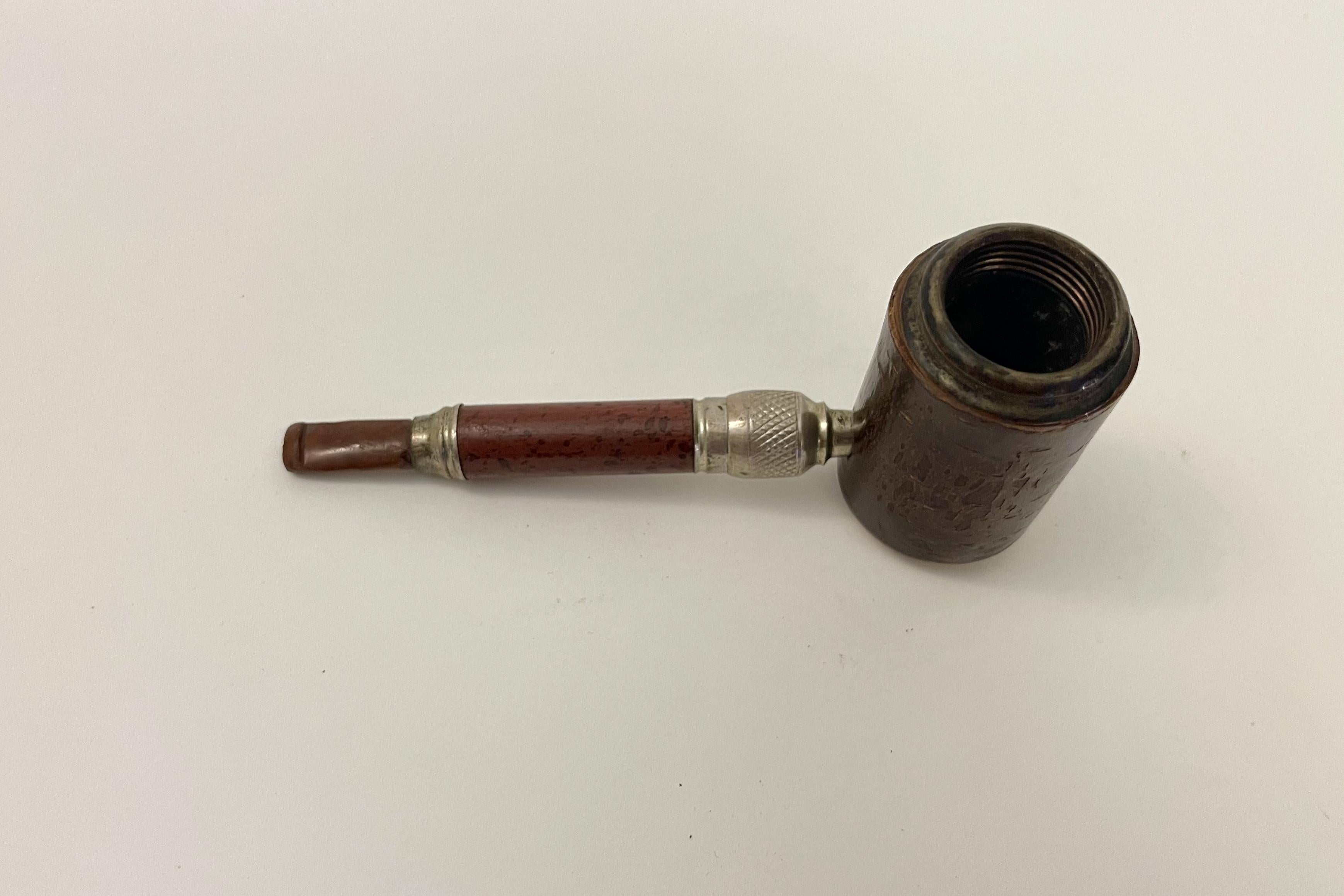 System walking stick with the function of smoking pipe, France 1900. For Sale 3