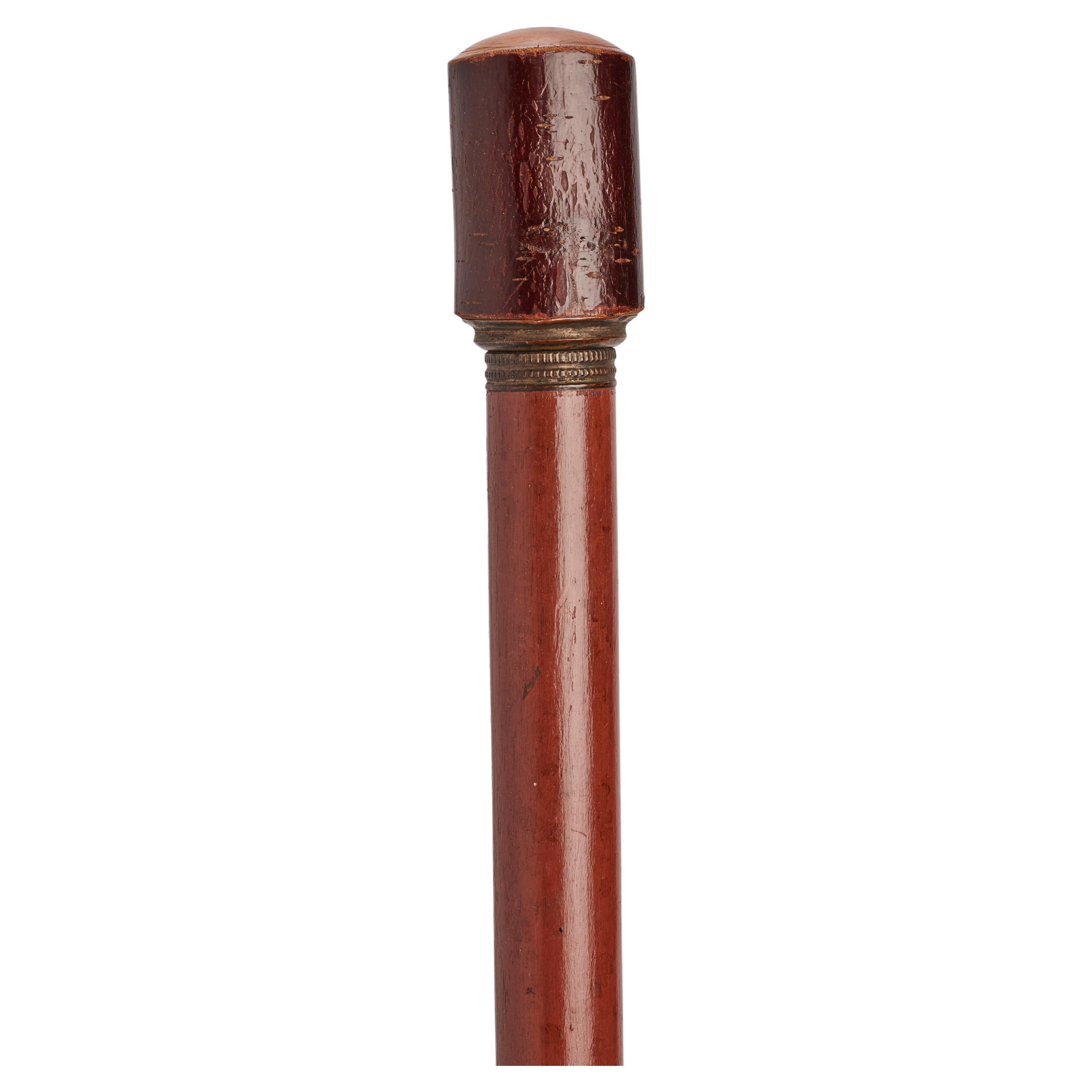 System walking stick with the function of smoking pipe, France 1900. For Sale