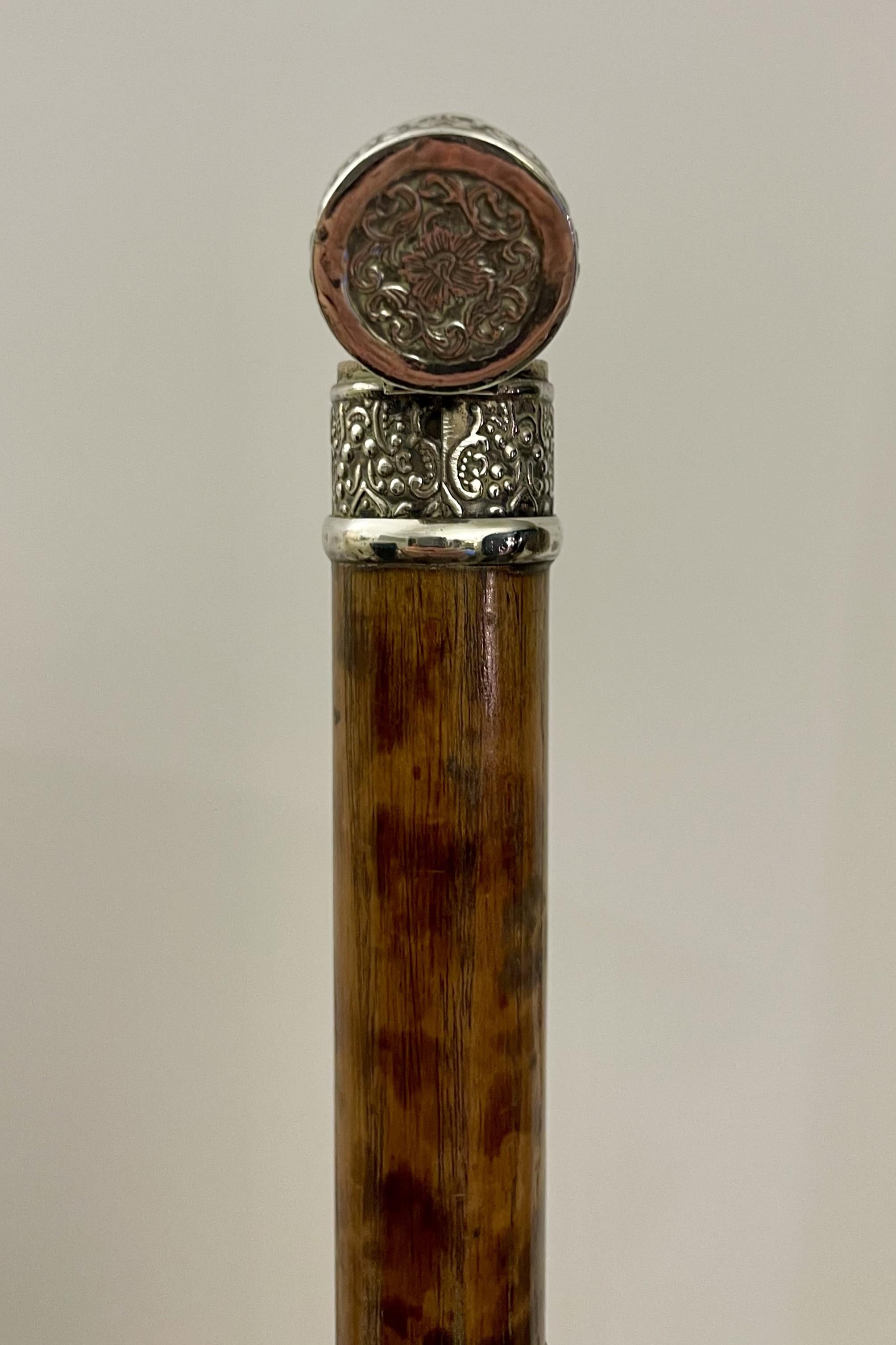 System walking stick with thimble holder function, USA 1900.  For Sale 4