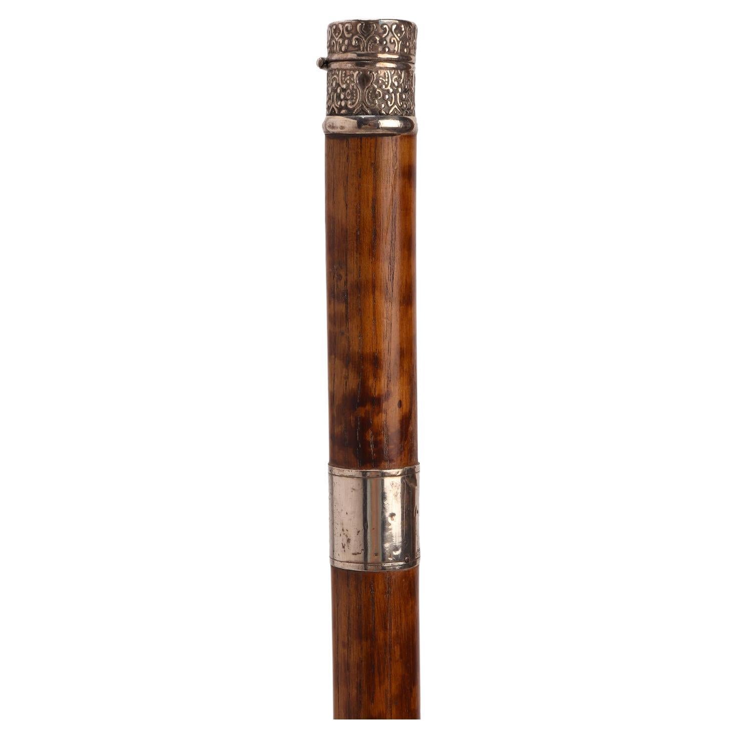 System walking stick with thimble holder function, USA 1900.  For Sale