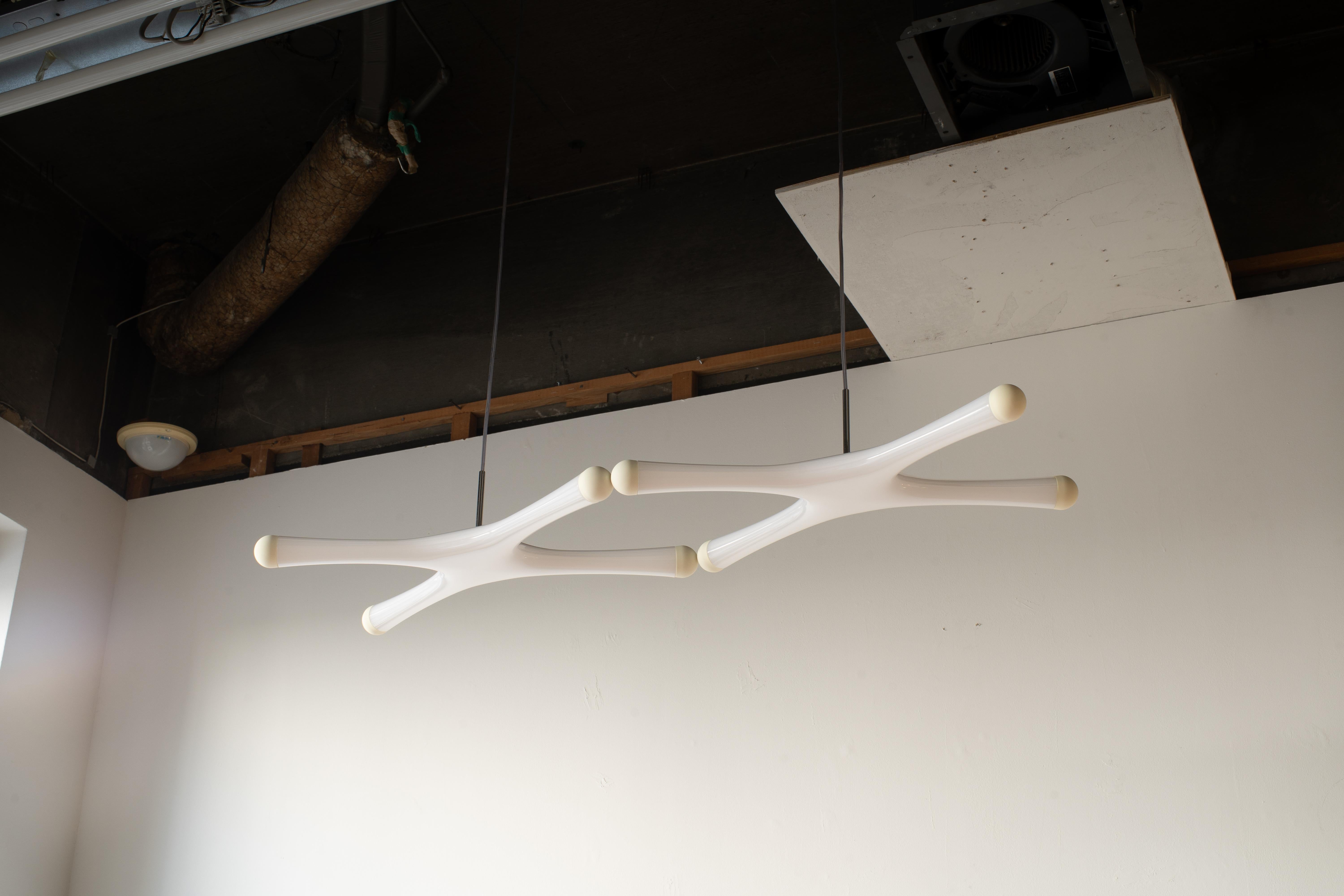 Steel System X pendant lamp Ross Lovegrove Y2K style design space age For Sale