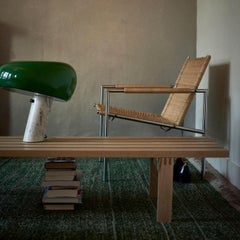 SZ01 Lounge Chair by Martin Visser, Rattan & Chrome, Bauhaus Style