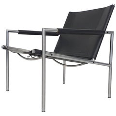 SZ02 Lounge-Sessel aus schwarzem Leder von Martin Visser für 't Spectrum