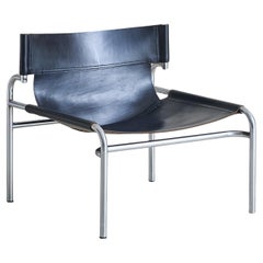 'SZ12’ Black Leather Lounge Chair by Walter Antonis for T Spectrum - 2 Available
