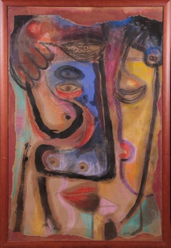 Dreamer II, Szilard Szilagyi, Abstrakter Expressionismus, Mixed-Media, Porträt, Rot