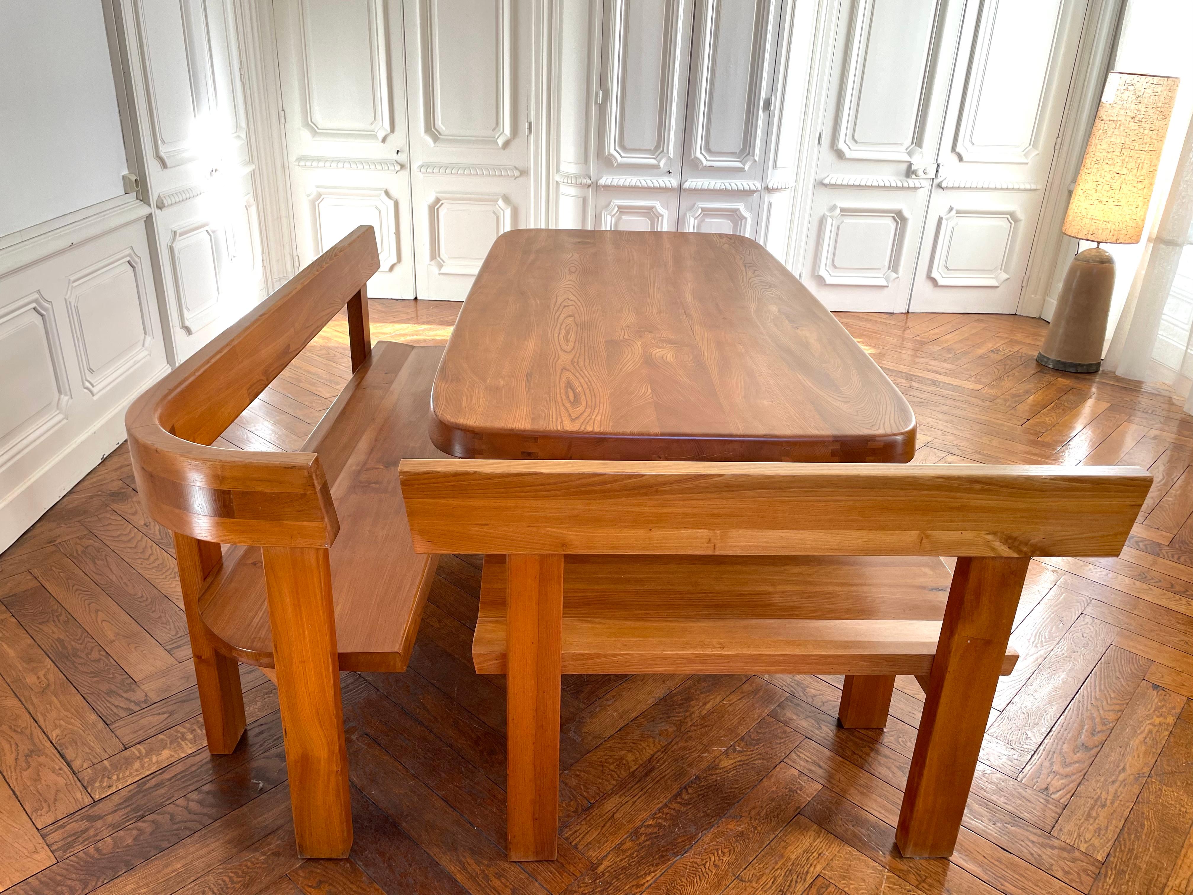T 35 D Table by Pierre Chapo in French Elm from 1978 4