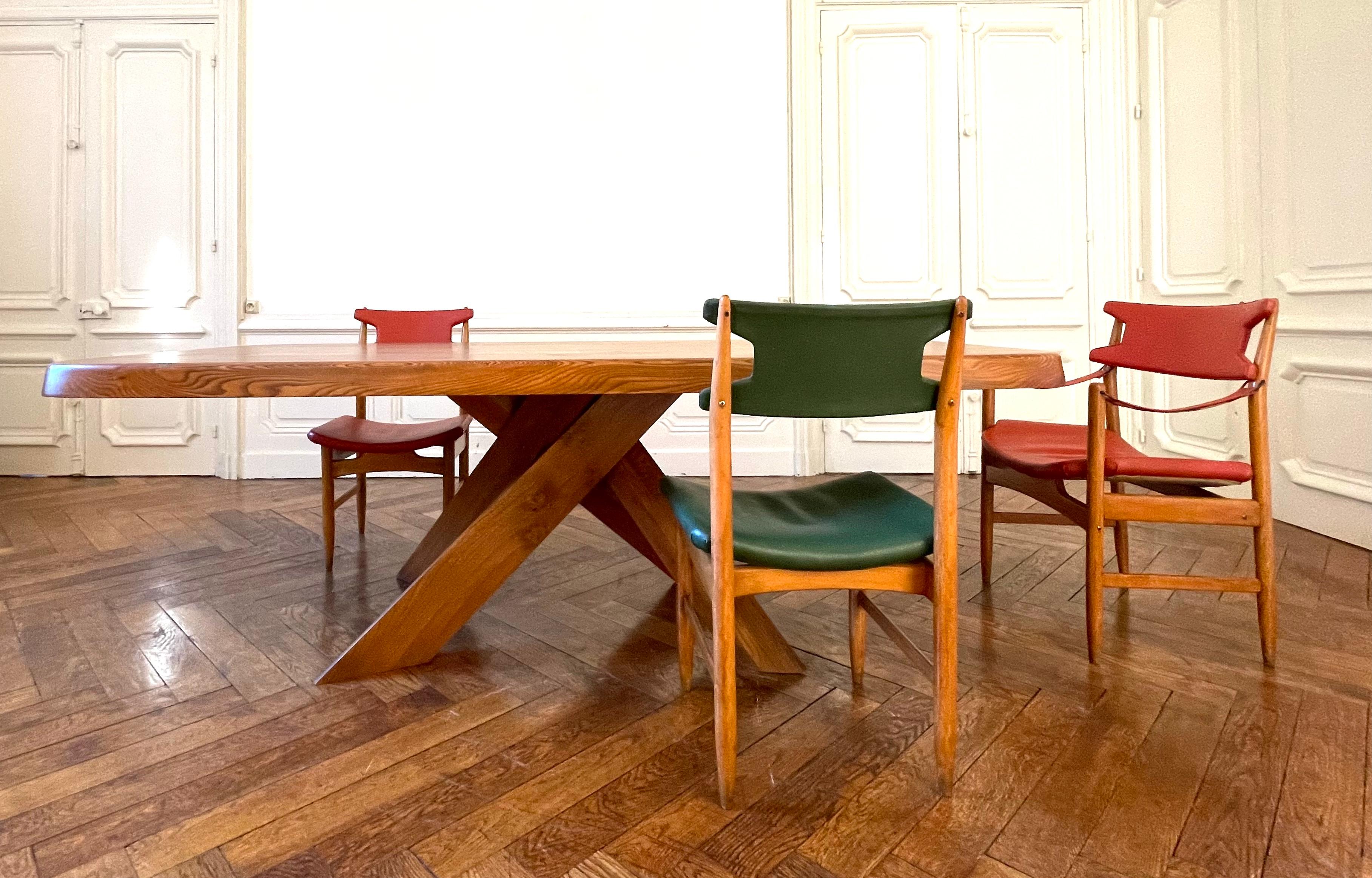 T 35 D Table by Pierre Chapo in French Elm from 1978 5