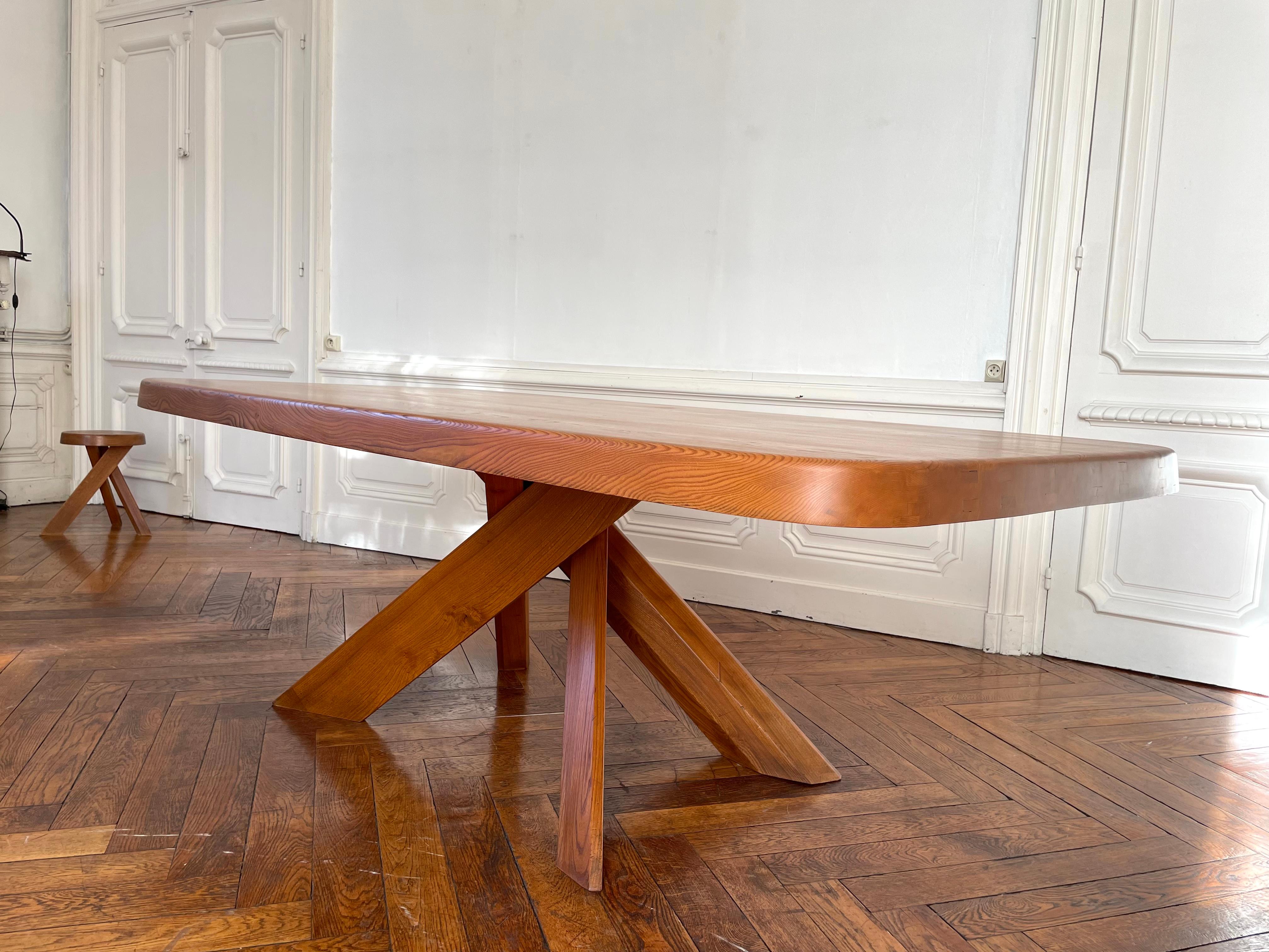 T 35 D Table by Pierre Chapo in French Elm from 1978 10