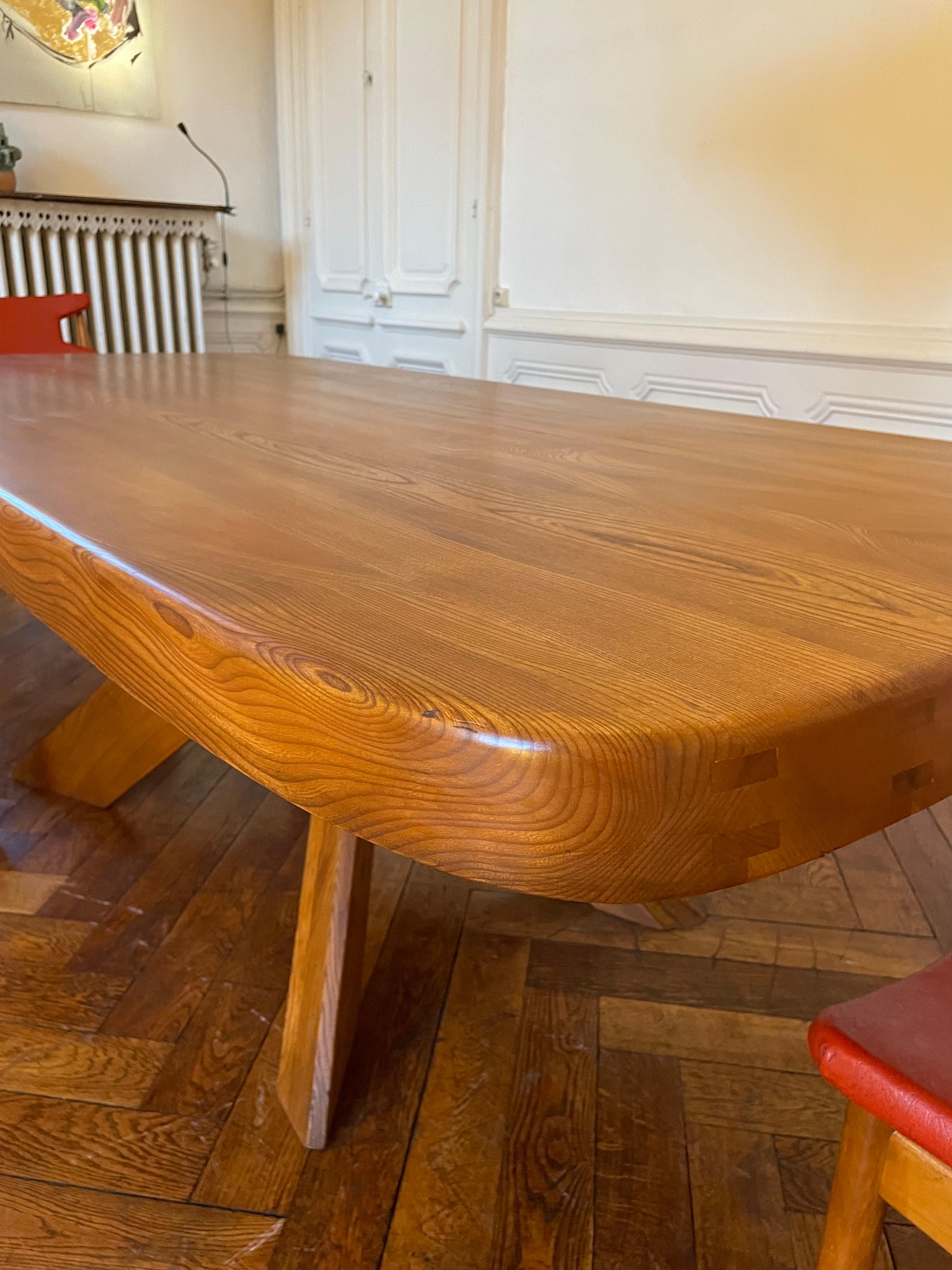 T 35 D Table by Pierre Chapo in French Elm from 1978 12