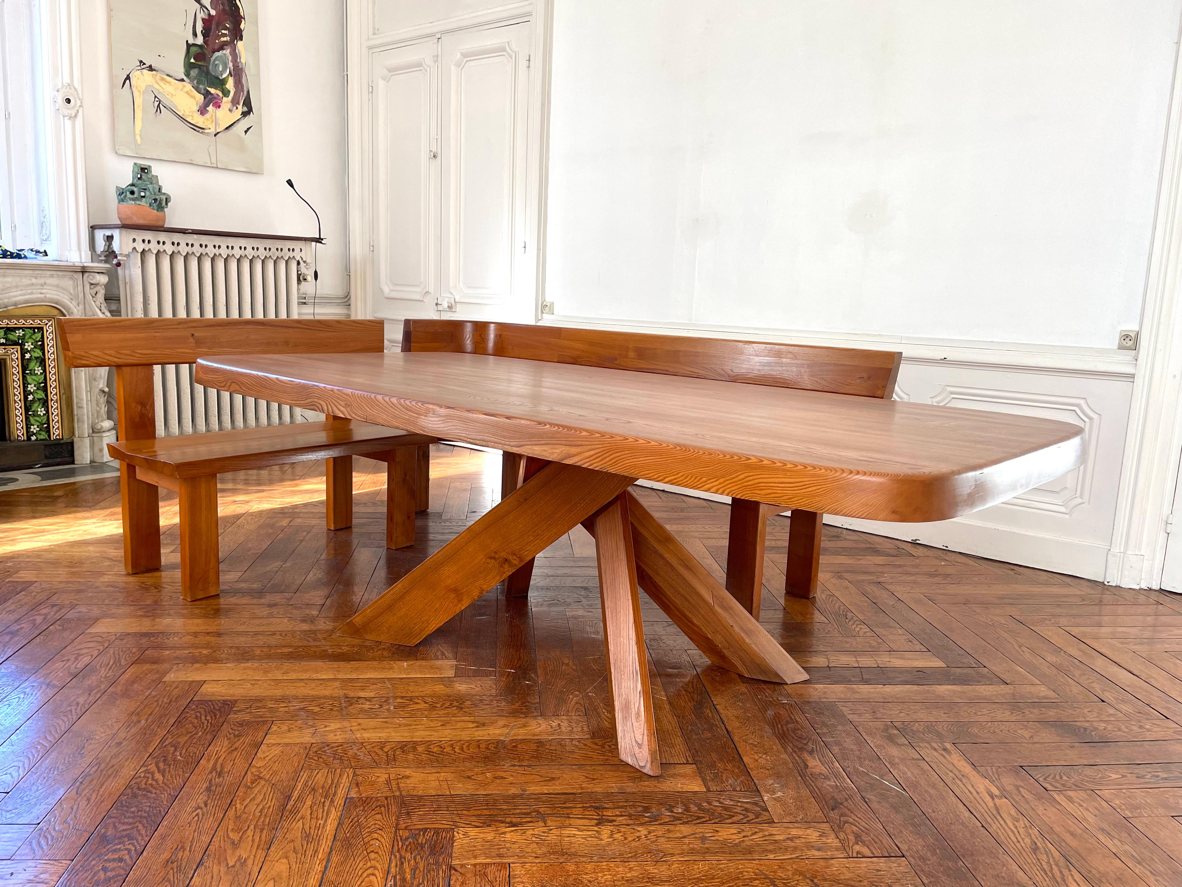 T 35 D Table by Pierre Chapo in French Elm from 1978 In Good Condition In Lyon, FR