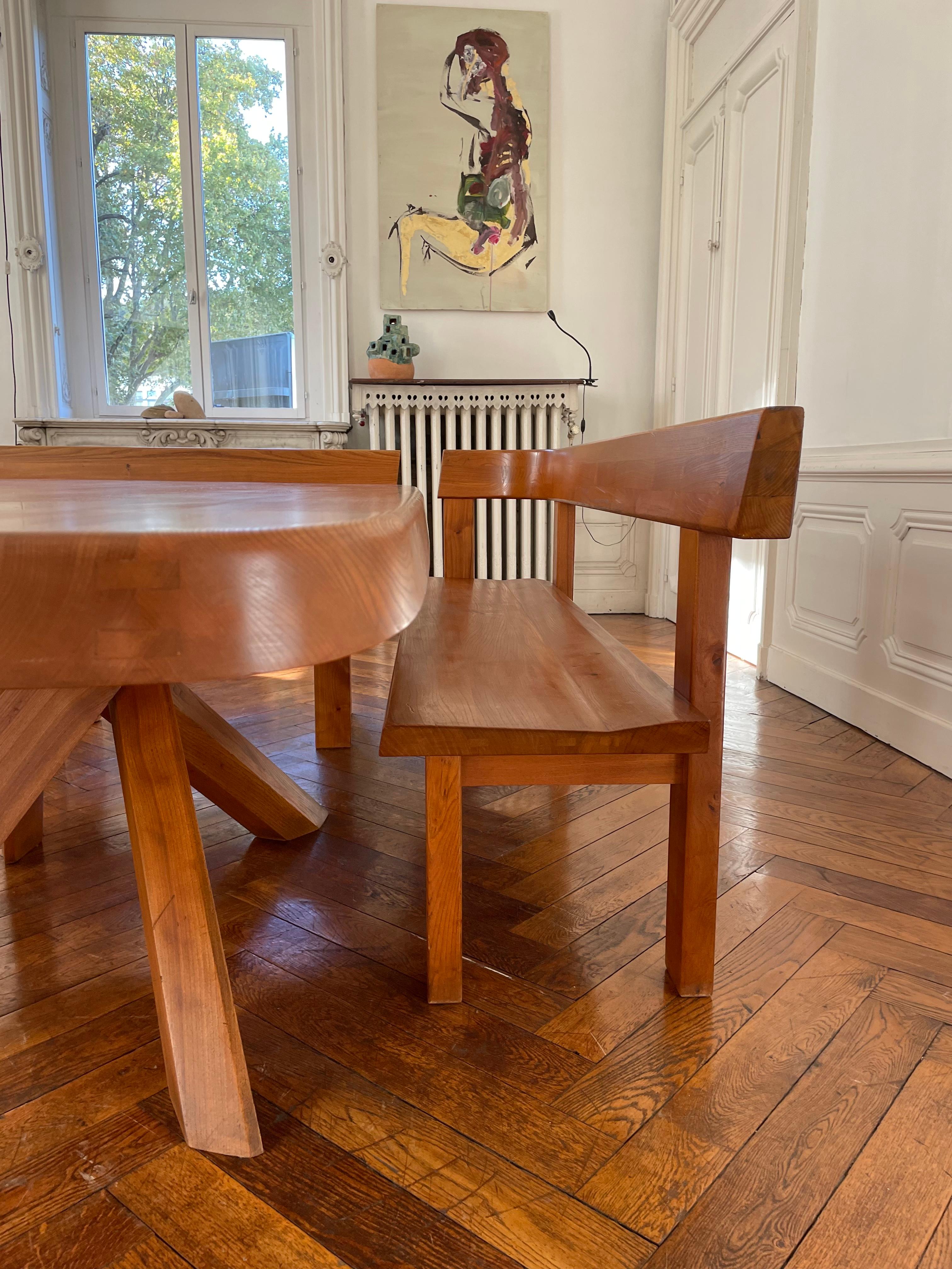Late 20th Century T 35 D Table by Pierre Chapo in French Elm from 1978
