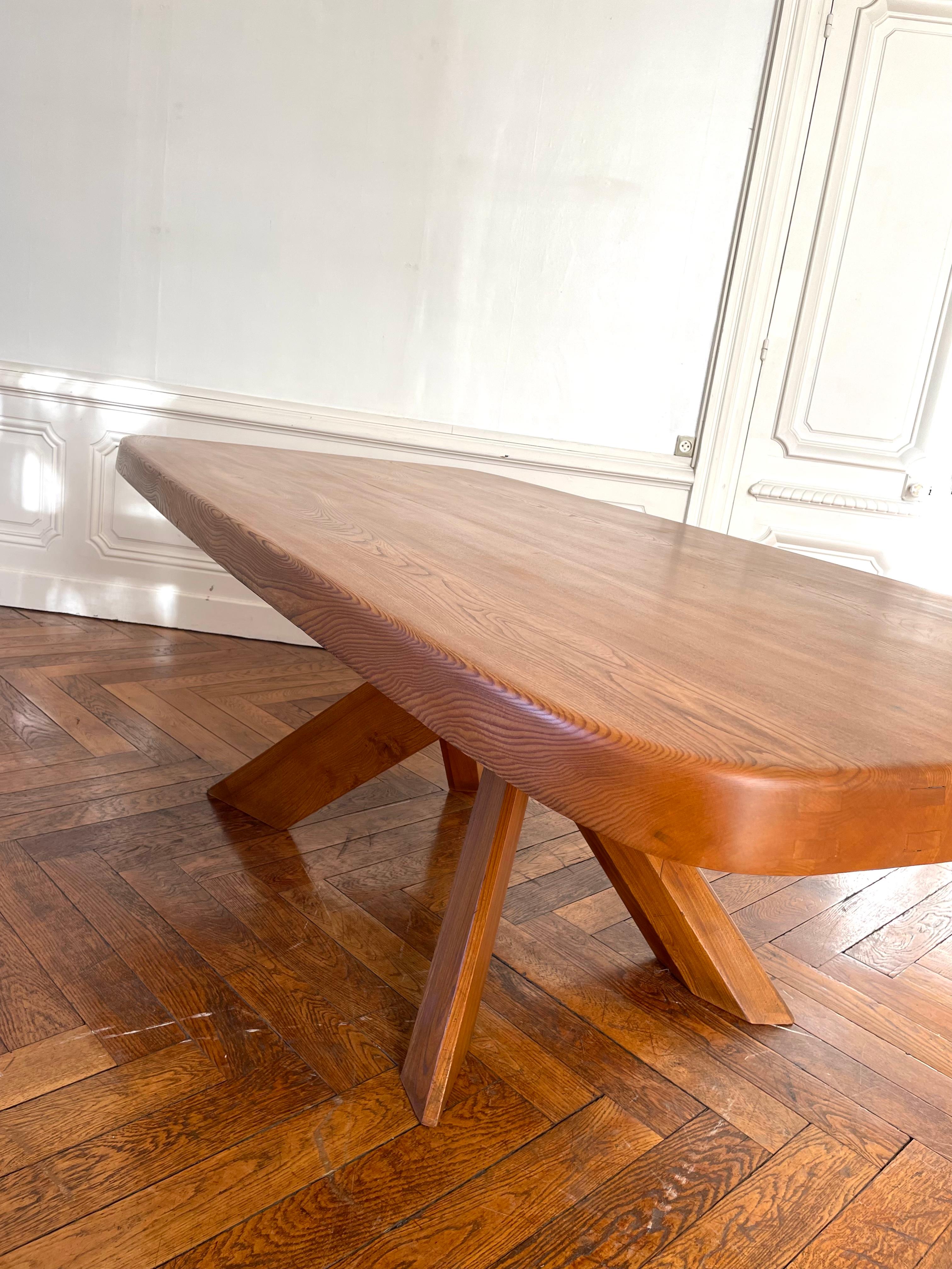 T 35 D Table by Pierre Chapo in French Elm from 1978 1