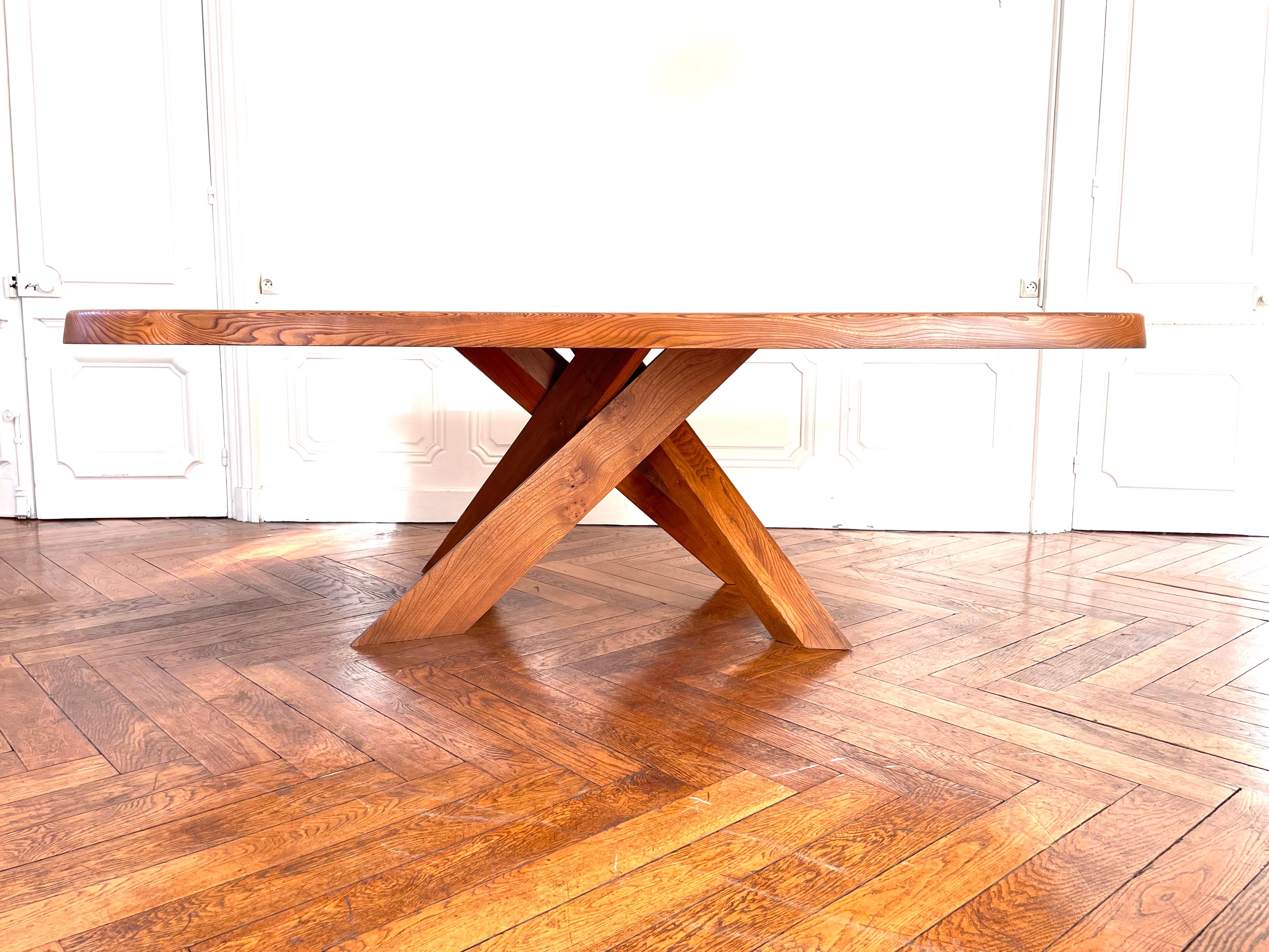 T 35 D Table by Pierre Chapo in French Elm from 1978 2