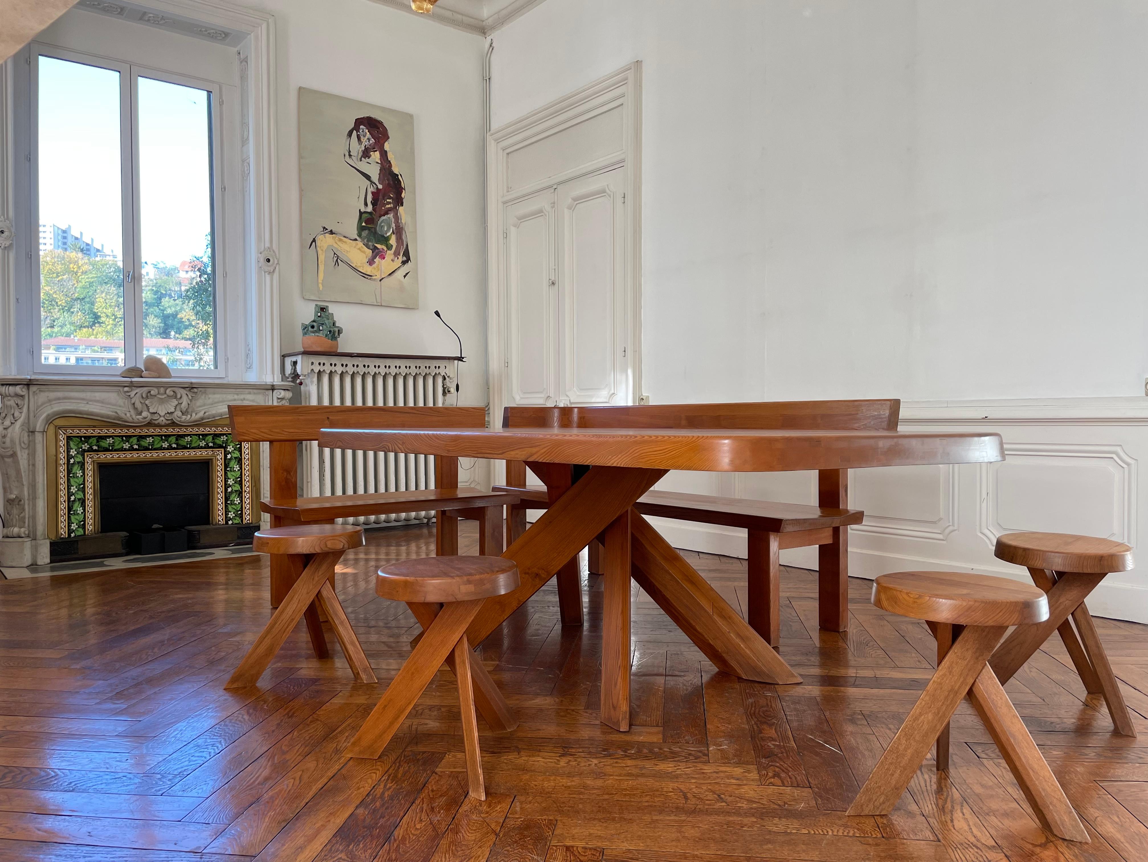 T 35 D Table by Pierre Chapo in French Elm from 1978 3