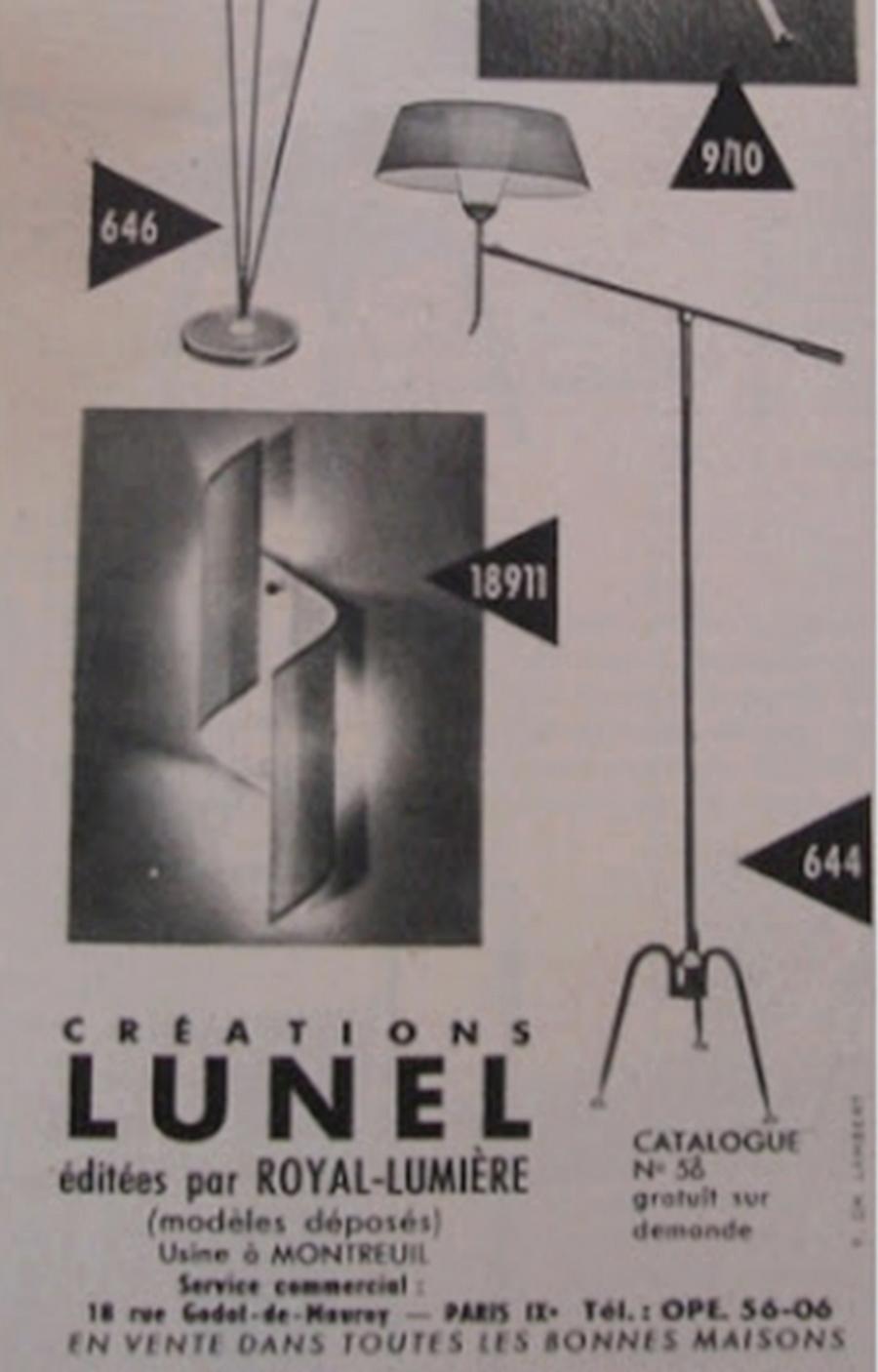 T 644 Floor Lamp by Maison Lunel, France, circa 1950 For Sale 2