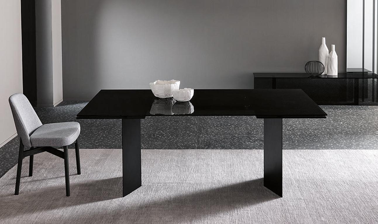 Italian T-AB Glass Dining Table, Designed by Giulio Mancini, Made in Italy  For Sale