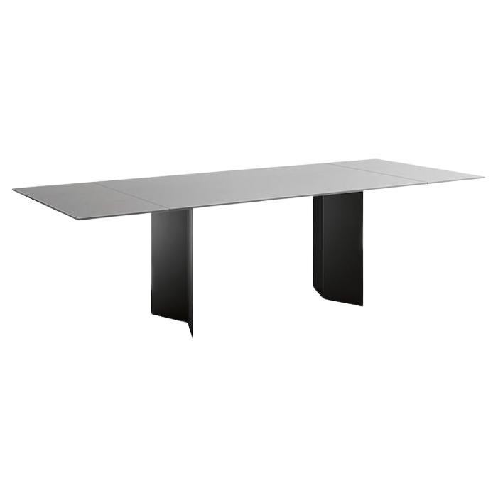 T-AB Glass Dining Table, Designed by Giulio Mancini, Made in Italy  For Sale