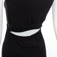 T ALEXANDER WANG - Mini robe drapée à découpes sur la poitrine en coton noir XS
