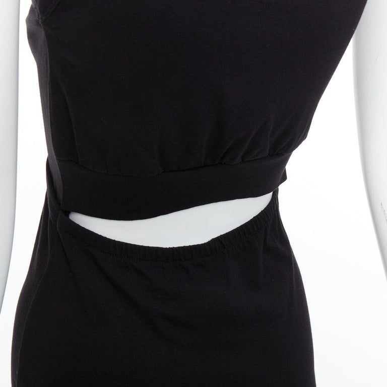 T ALEXANDER WANG black cotton chest cutout twist draped mini dress XS For  Sale at 1stDibs