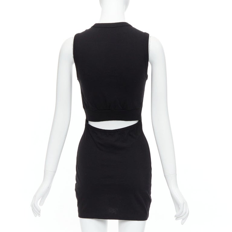 T ALEXANDER WANG black cotton chest cutout twist draped mini dress XS For  Sale at 1stDibs