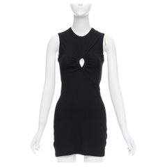 T ALEXANDER WANG - Mini robe drapée à découpes sur la poitrine en coton noir XS