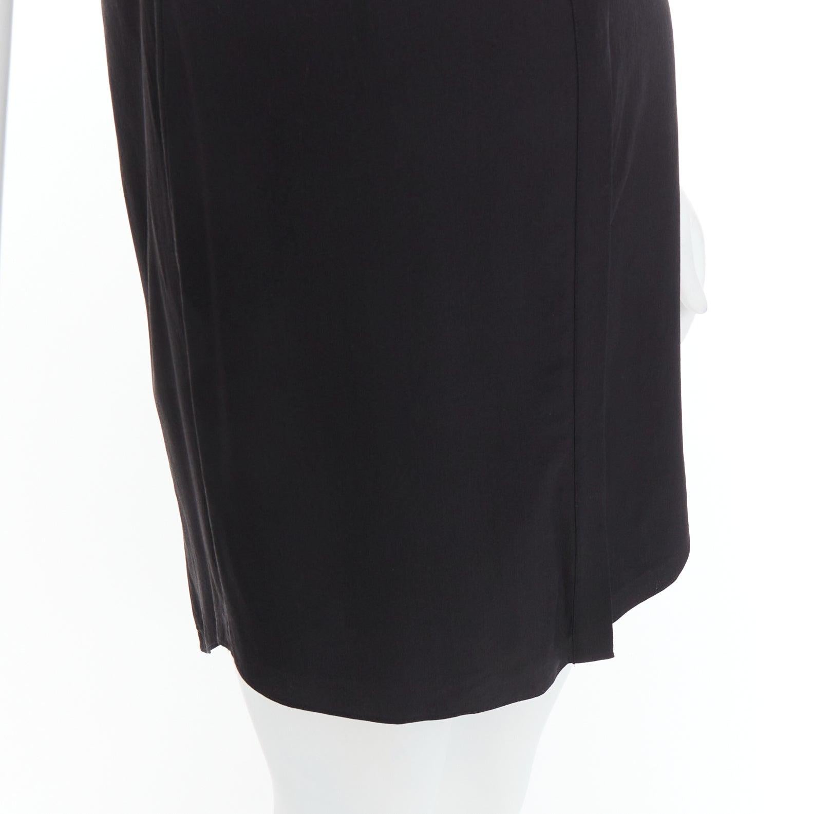 T Robe à manches capuchon et boutons en soie mélangée noire transparente d'AT&WANG XS en vente 2