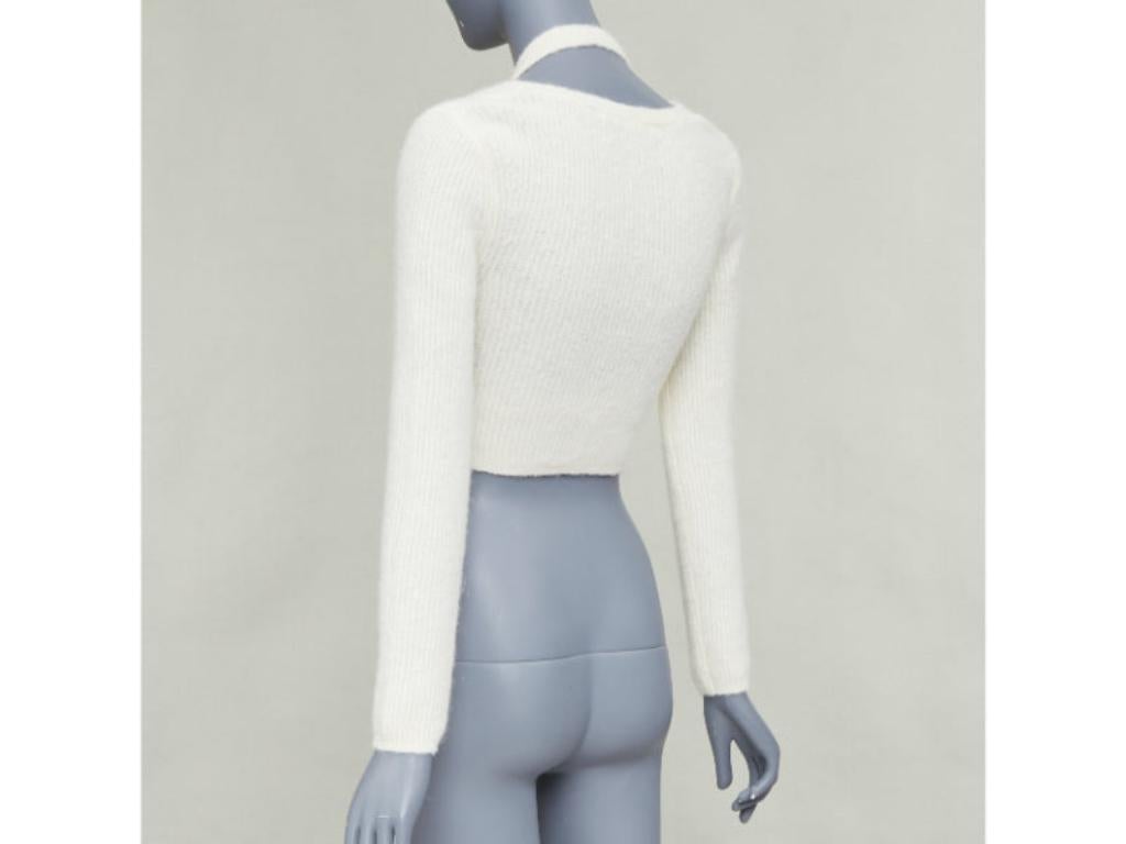T ALEXANDER WANG cream alpaca blend halter crop deconstructed cardigan S im Angebot 1