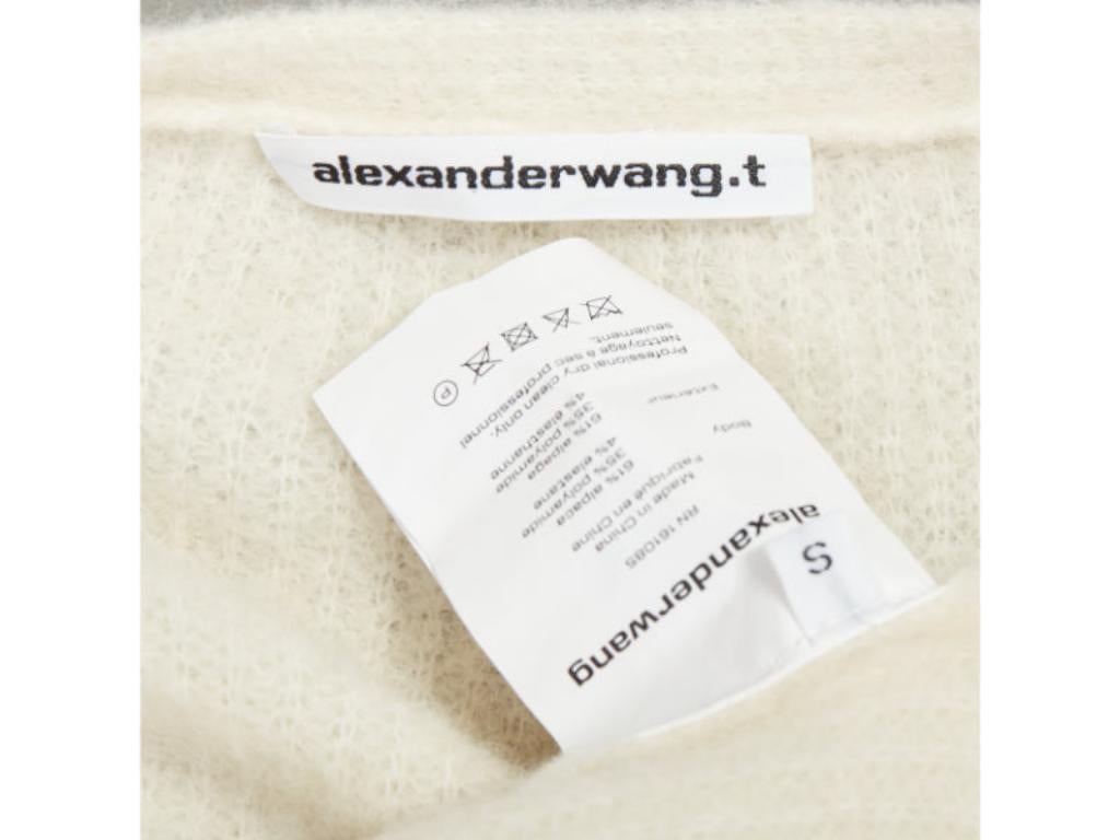T ALEXANDER WANG cream alpaca blend halter crop deconstructed cardigan S im Angebot 3