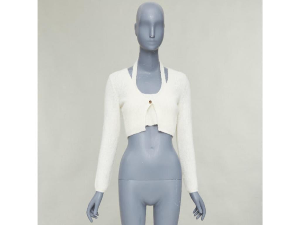 T ALEXANDER WANG cream alpaca blend halter crop deconstructed cardigan S im Angebot 4