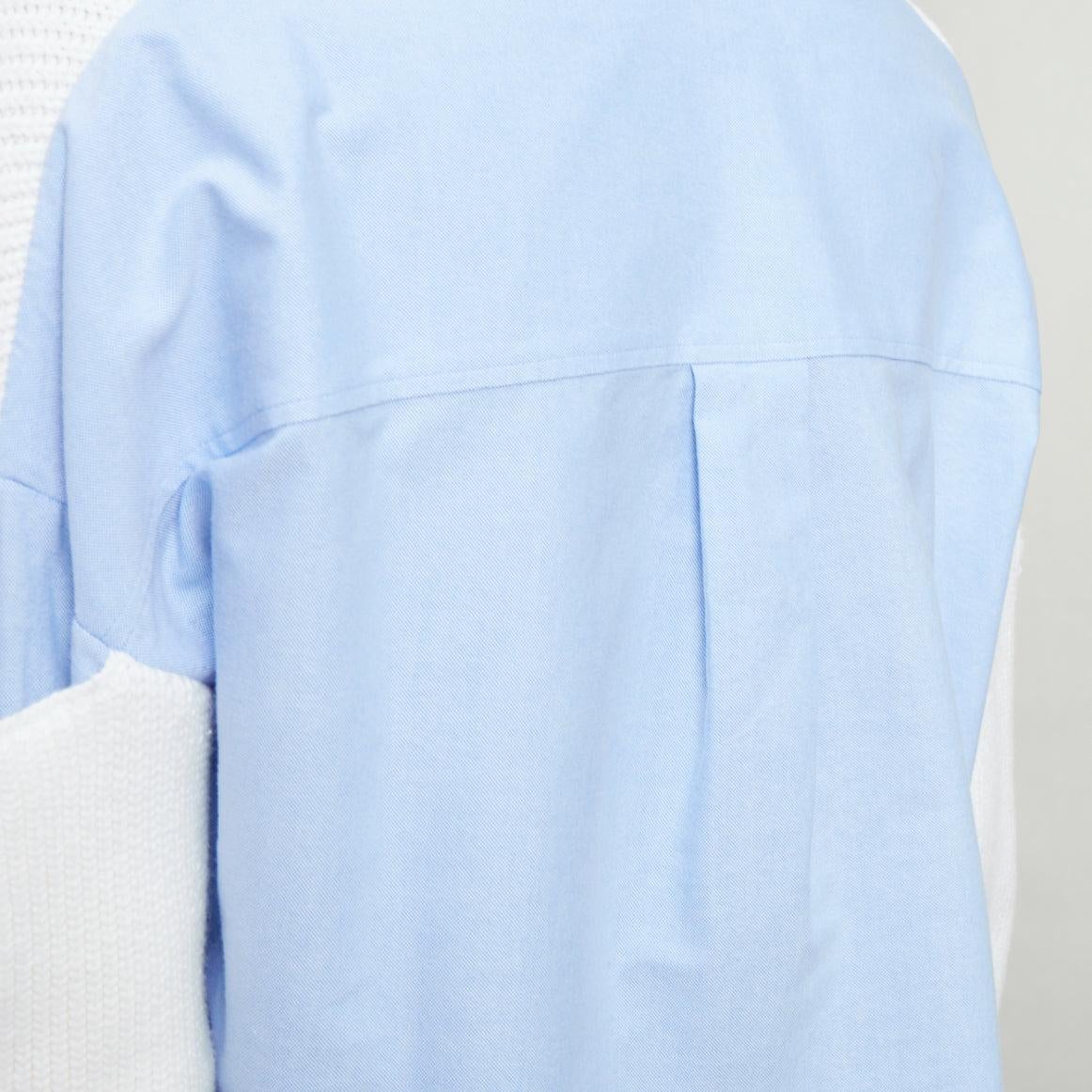 T ALEXANDER WANG cream blue cotton blend hybrid sweater shirt XS in vendita 2