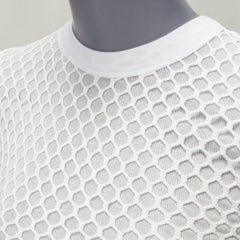 T ALEXANDER WANG haut col bénitier ajusté en filet de coton blanc XS