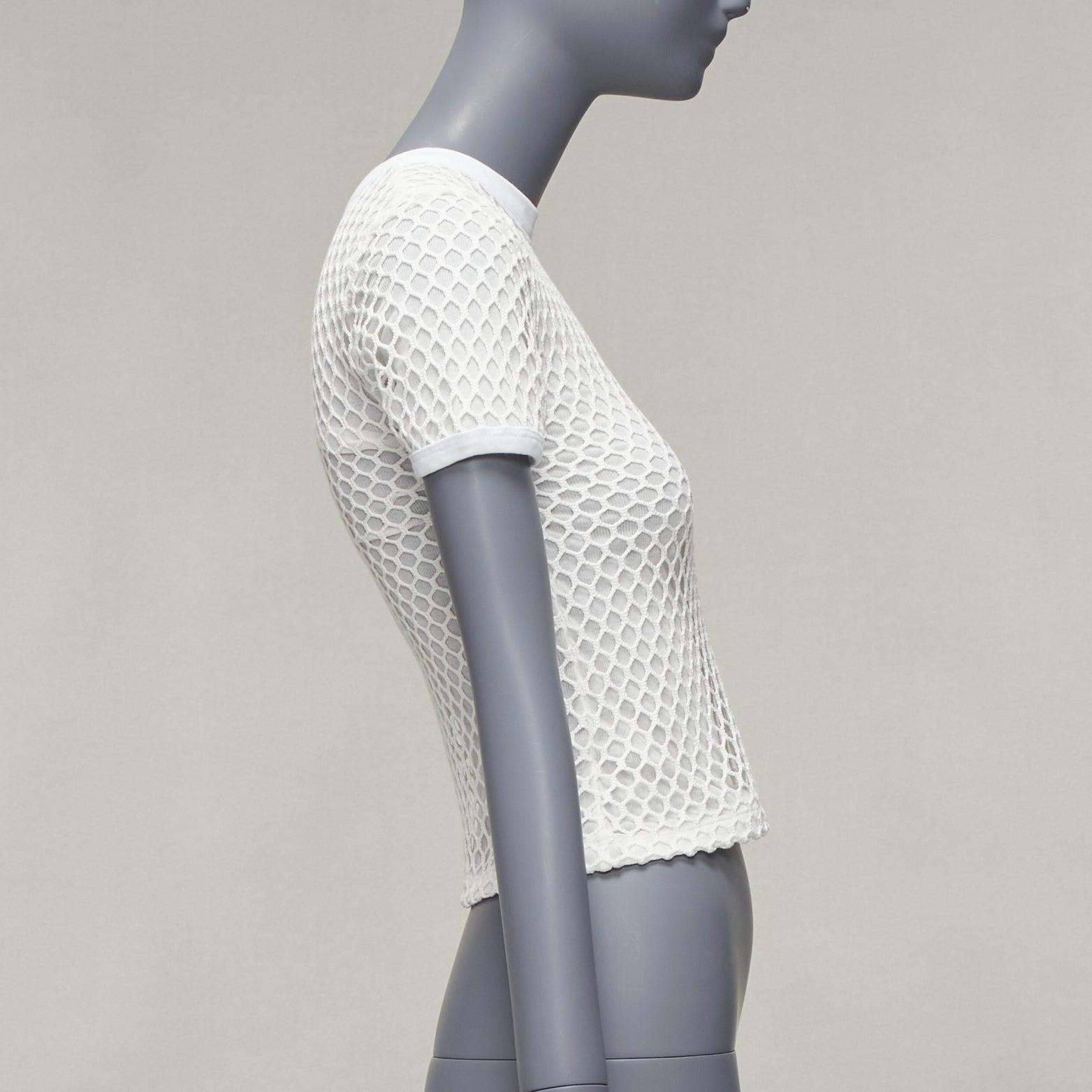 T ALEXANDER WANG top aderente a girocollo in rete di cotone bianco XS In condizioni ottime in vendita a Hong Kong, NT
