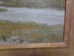 American Impressionist T Allen Lawson Seascape Oil Painting 1988 Mass. Marine